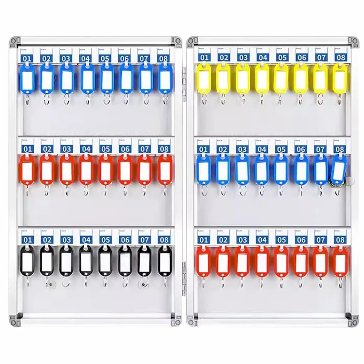 Armadietto portachiavi da parete con 48 Hoo ed etichette - Key nizer per case comunali e concessionarie auto - Soluzione Sto efficiente per un facile accesso