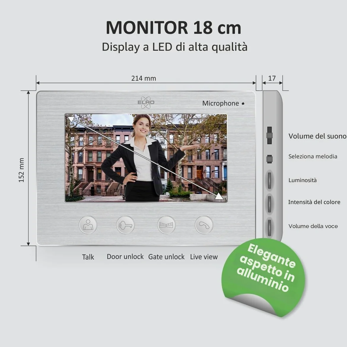 Elro DV4000 Videocitofono │ Telecamera 1080P Full HD con Visione Notturna │ Cavo a 4 Fili │ 16 Suonerie