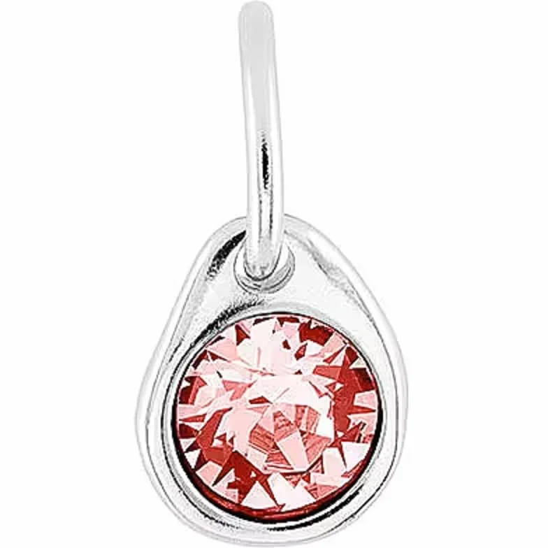 Uno de 50 Charm placcato argento Sterling con cristallo rosa