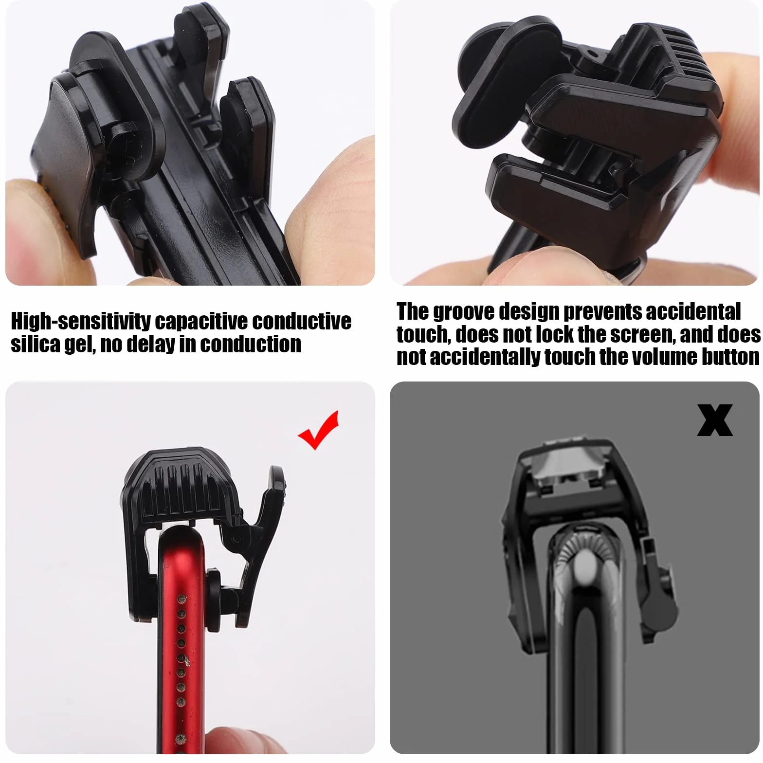 TSLBW Controller di Gioco Mobile Shooter Chiave del Metallo Gamepad Trigger Mobile Assistito Mobile Controller Gamepad Joystick ​di Gioco per iOS, Android (4 Tasti)