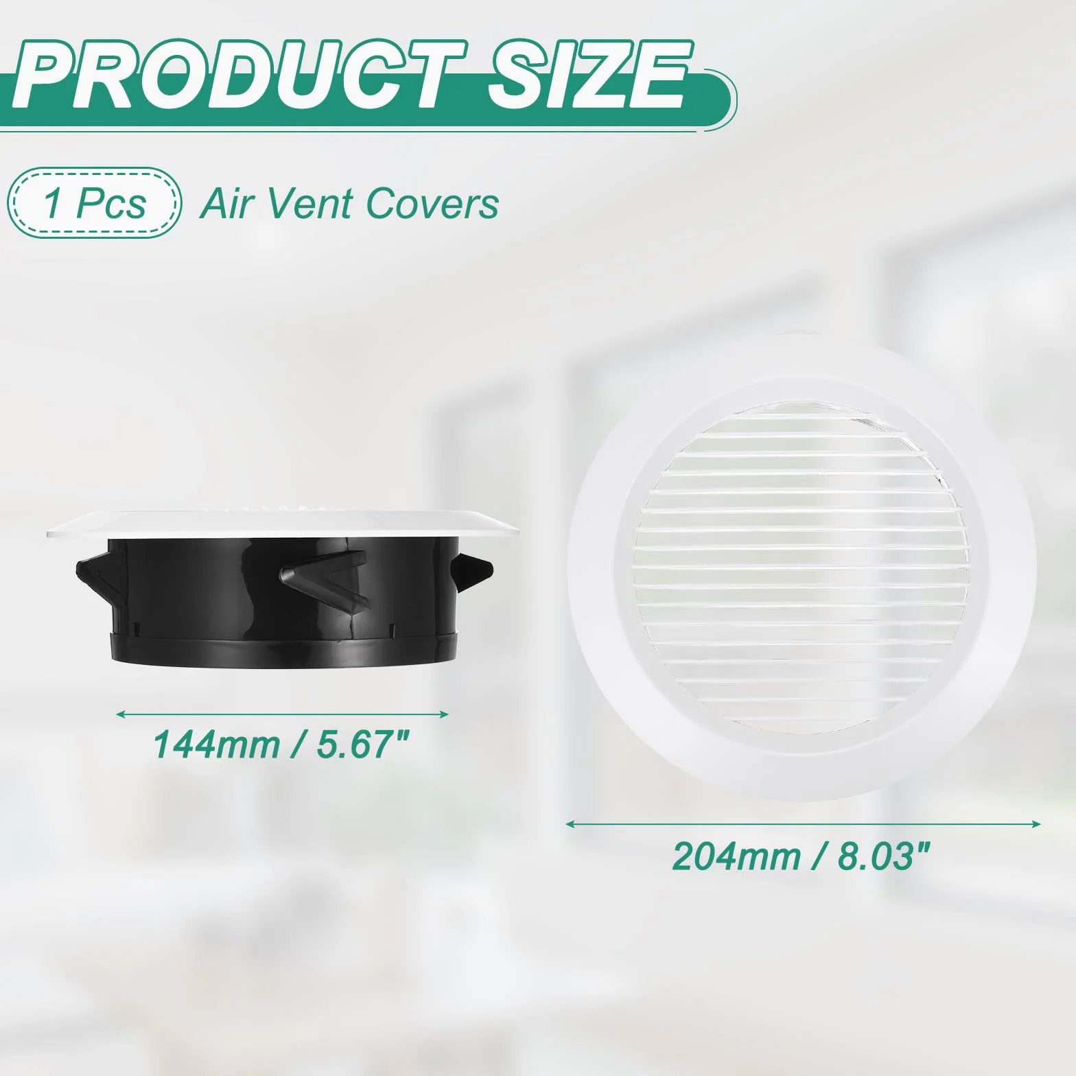 QUARKZMAN Soffit Vent 200mm ABS Rotondo Griglia Di Sfiato Soffitto Con Persiane Diffusore Per Casa Bagno Ufficio Cucina Sistema Di Ventilazione
