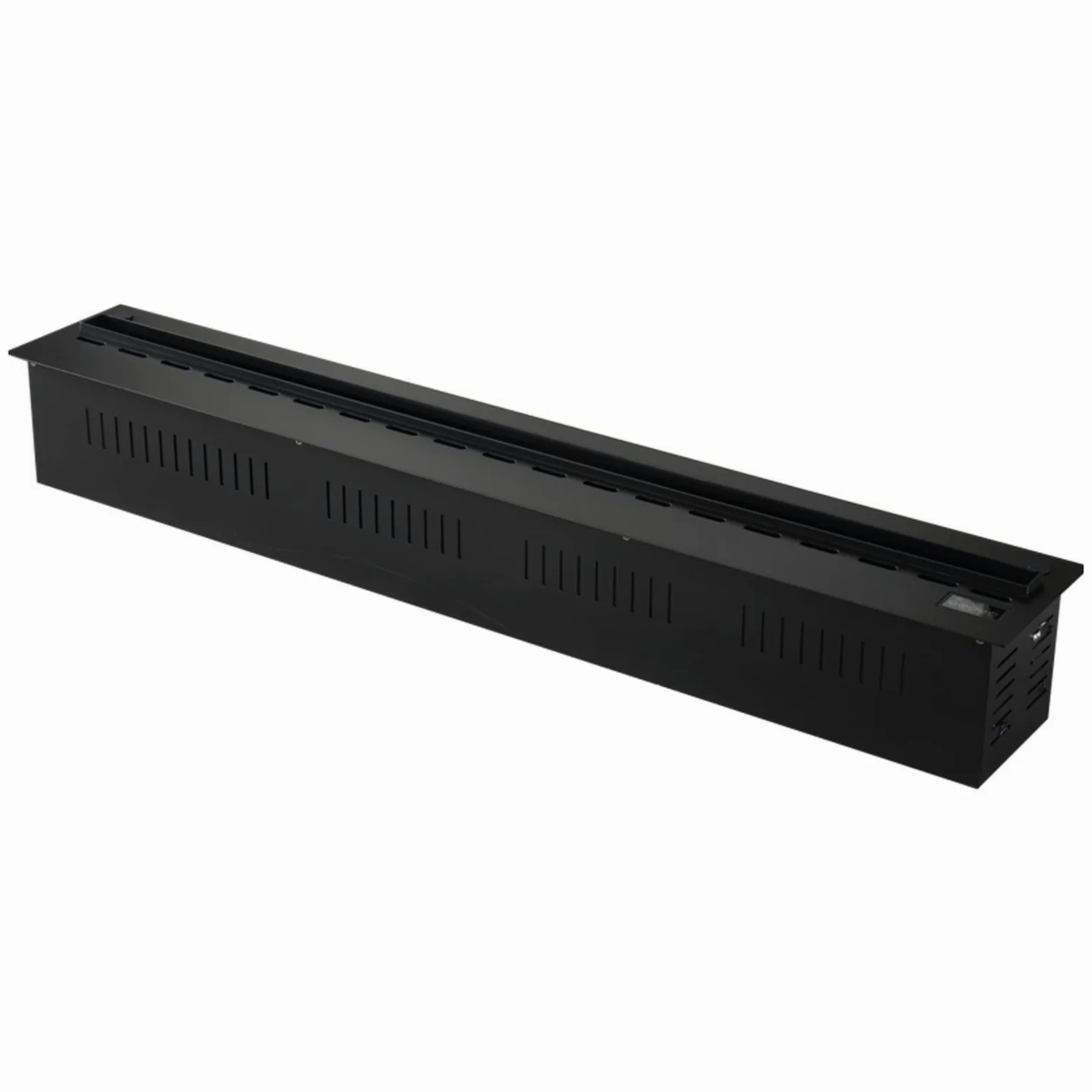 SUNESA Caminetto Elettrico 47.2 "Camino Elettrico da Incasso in Muro Pannello in Acciaio Inox Pannello in Acciaio Inox 3D Simulazione toccabile Fiamma a Basso Rumore (Nero) Camino Decorativo