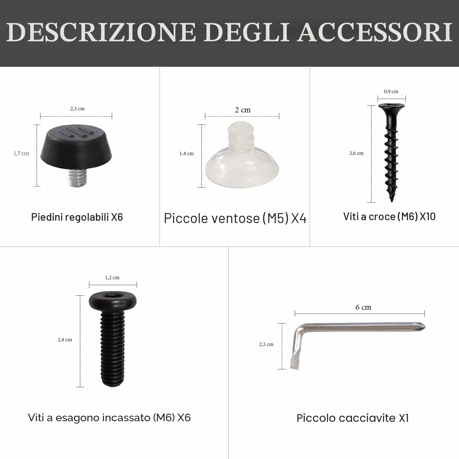 Gambe per Tavolo in Acciaio a Forcina con Viti e Piedini