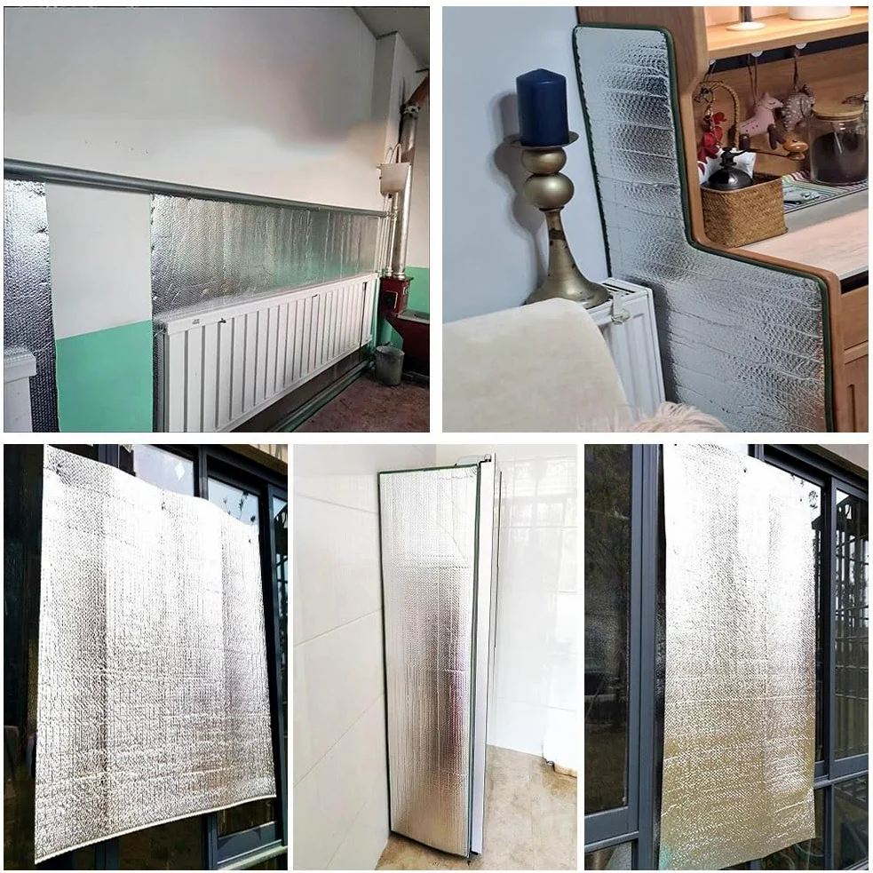 Pannello Termoriflettente per Termosifoni, Pannelli Termoriflettenti Riutilizzabile, pellicola Isolante Freddo per Vetri Finestre, Isolamento Termico e Risparmio Energetico(W 60 x H 140 cm)