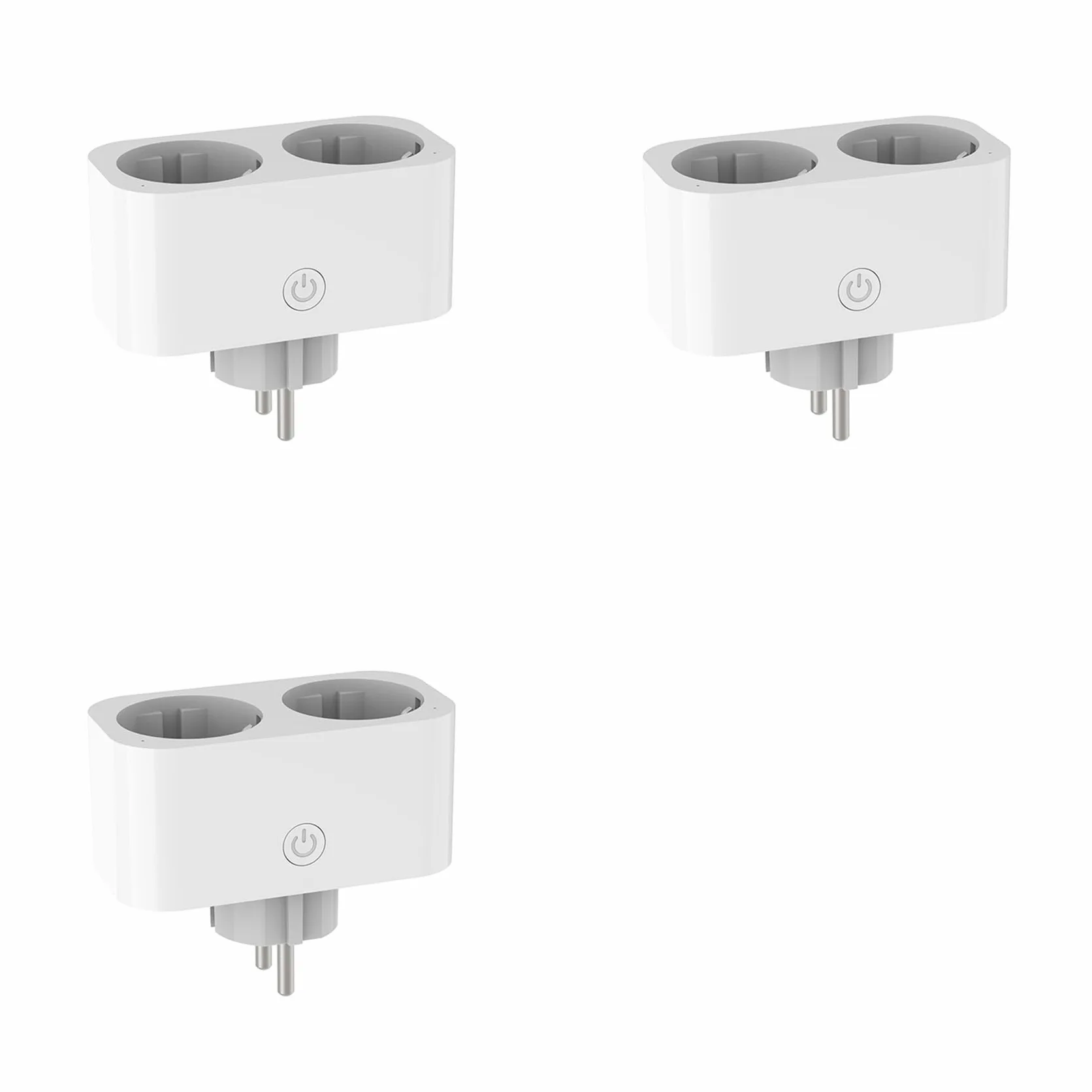 3X TUYA Wifi Dual Plug 16A 2 In 1 Presa Interruttore Home Temporizzazione APP Controllo Vocale CLY809 Spina UE