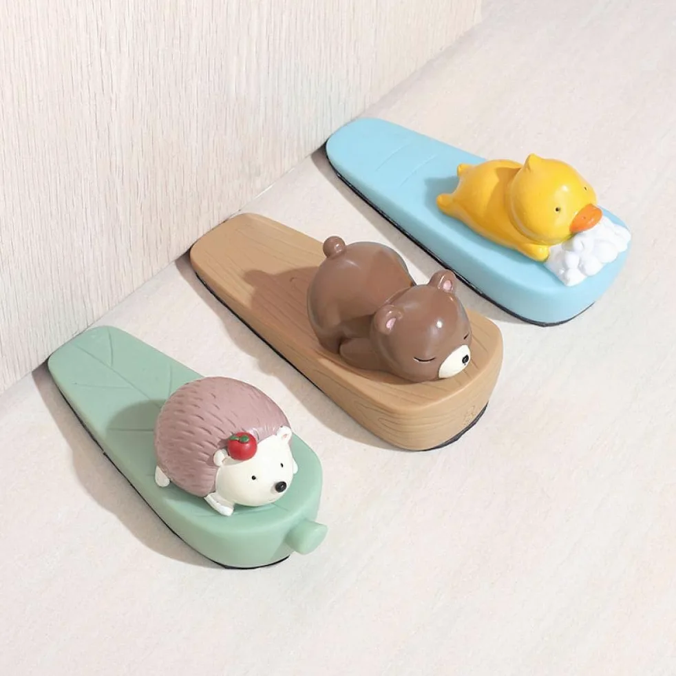 Fermaporta a forma di animale, in PVC, a forma di gatto.