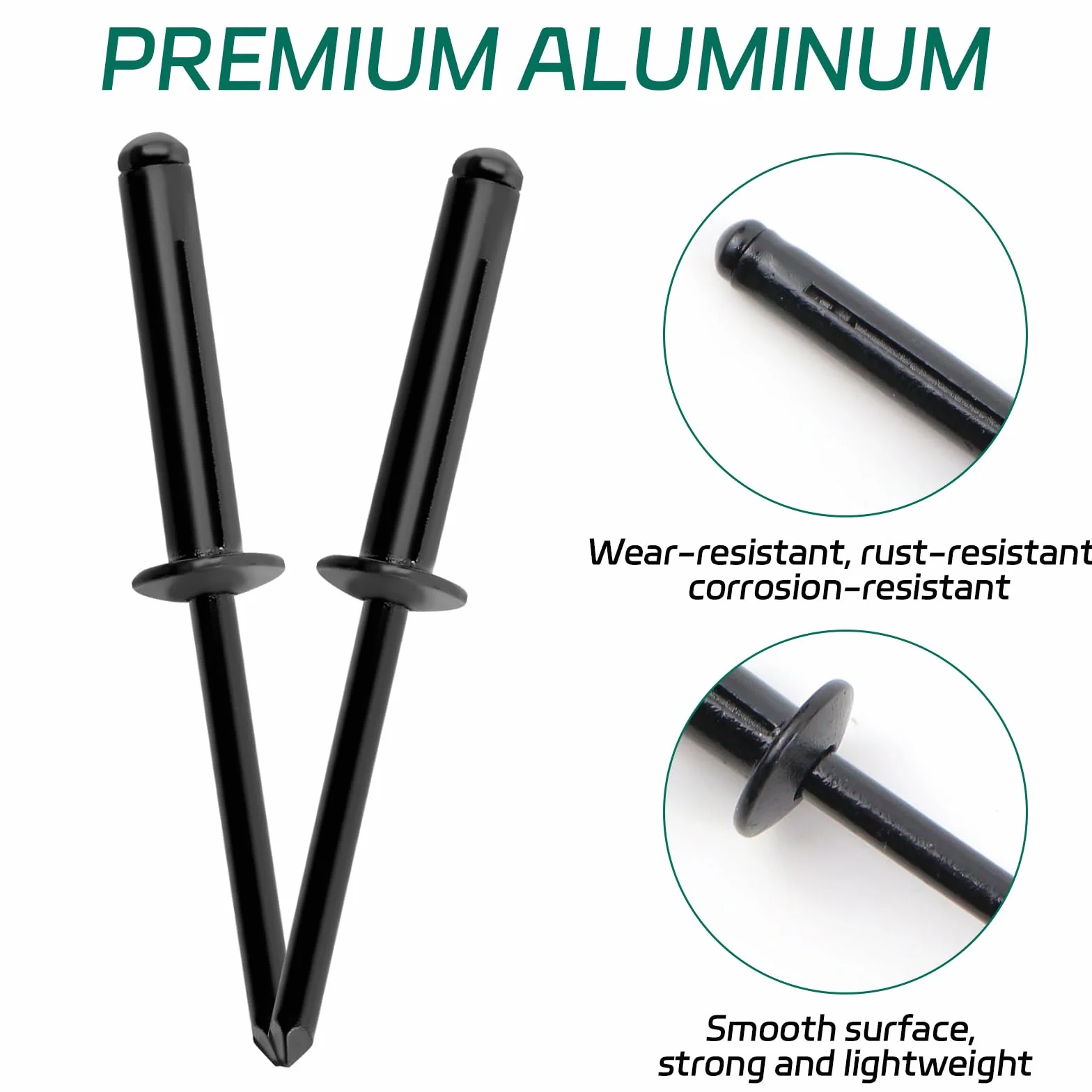 Set di 60 rivetti ciechi in alluminio neri Tri Fold Exploding per industria costruzione