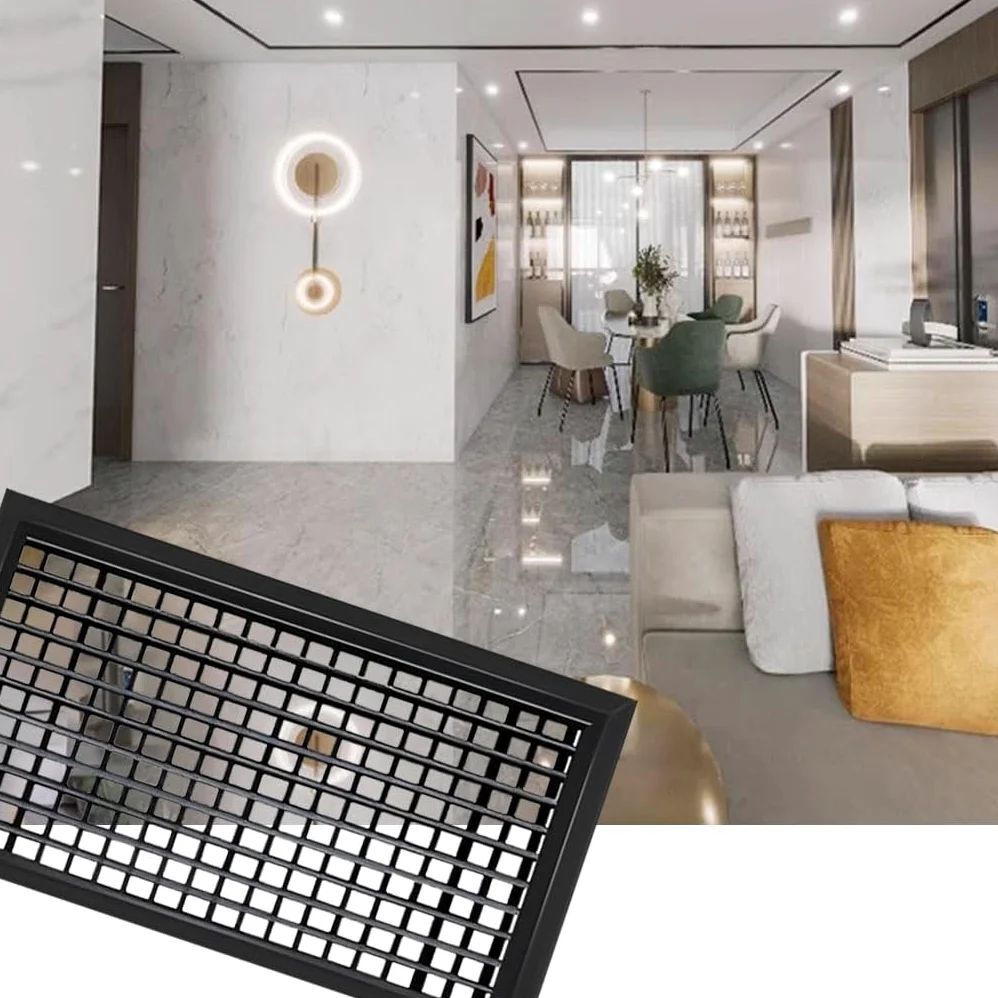 Griglia di ventilazione a parete in ABS | Nero 8 dimensioni Scenario di utilizzo: armadio, guardaroba, scarpe, cucina, bagno(500x500mm)
