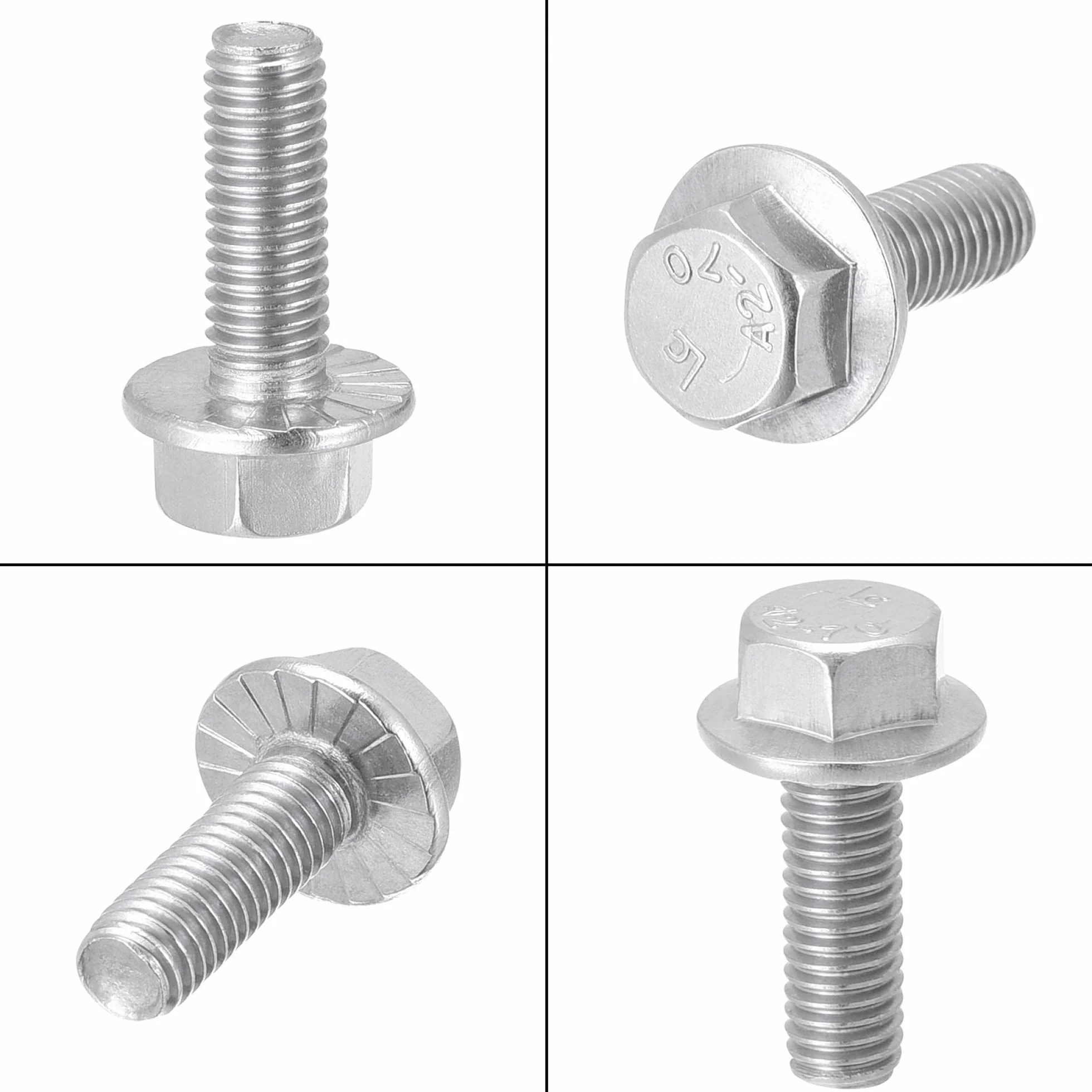 Bulloni esagonali con flangia seghettata M5 x 16 mm acciaio inox 304 25 pezzi