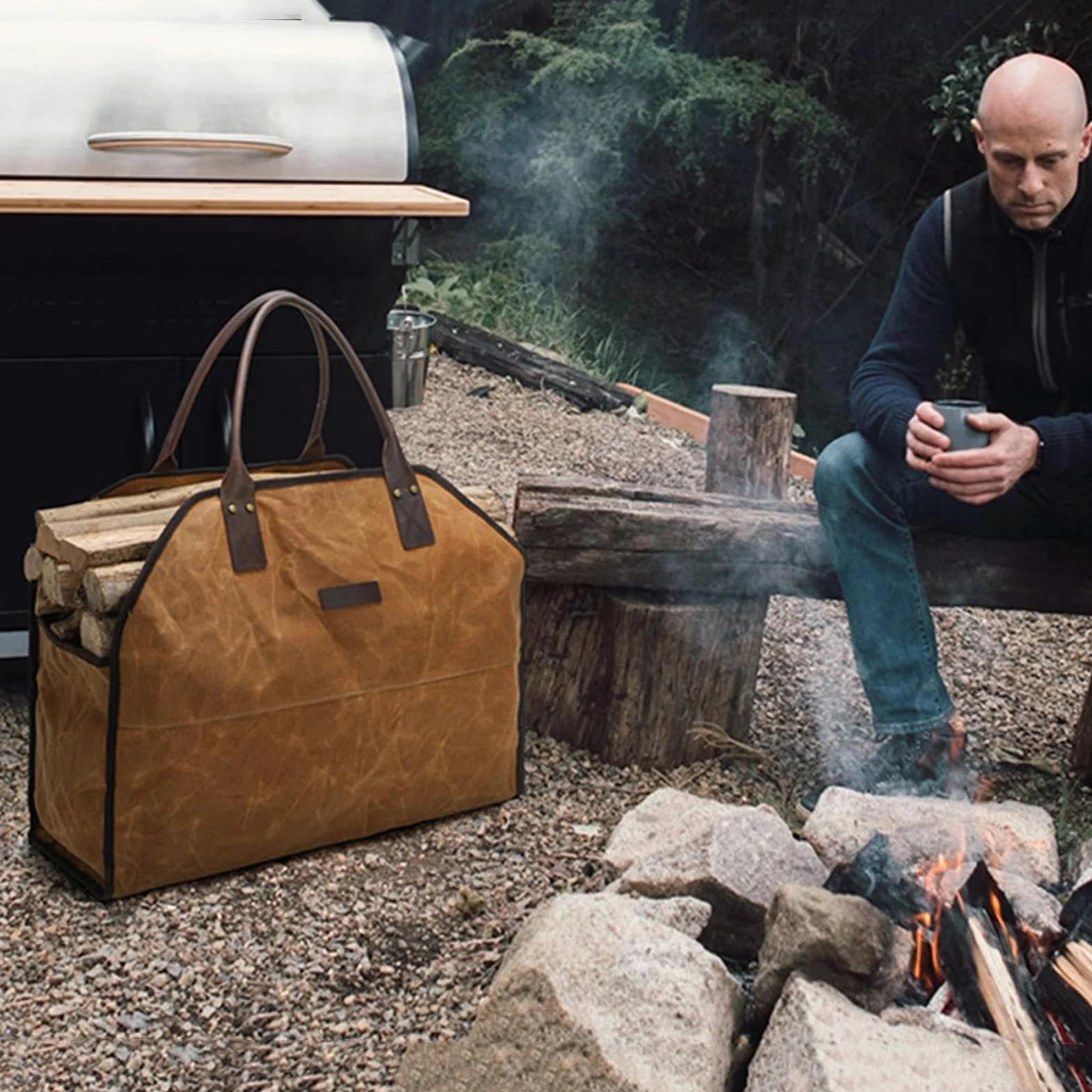Borsa Per Il Trasporto Della Legna Da Ardere Multifunzione, Robusto, Ampia | per Trasporto Legna Tote Da Ceppi Ideale Per Falò,Barbecue,Campeggio,Giardinaggio E