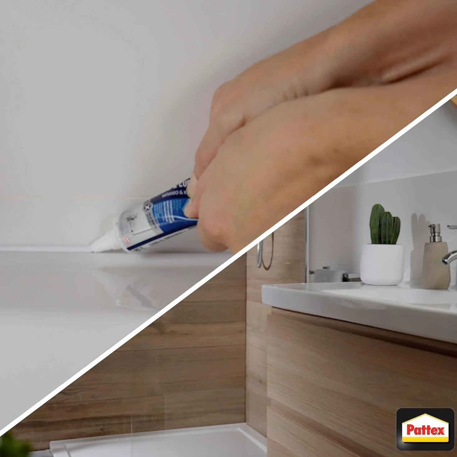 PATTEX Sigillante Bianco Bagni&Cucine 3x Protection Silicone Antimuffa Impermeabile 50 ml