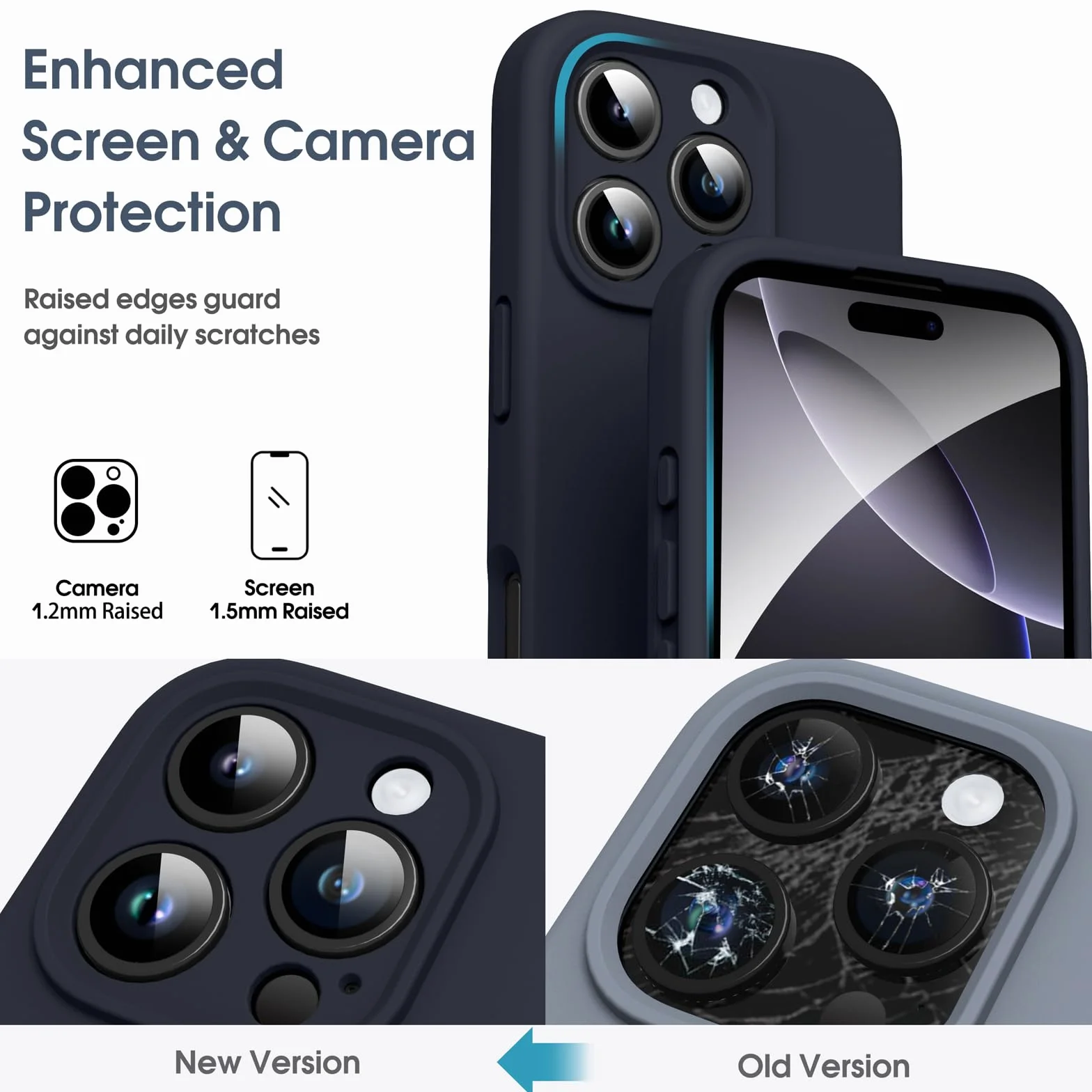 Supdeal Custodia in Silicone Liquido per iPhone 16 Pro Max, [Protezione Fotocamera] [Cover in Microfibra] [Protezione a 4 Strati], Case Ultrasottile e con Presa Comoda, 6,1 Pollice, Nero