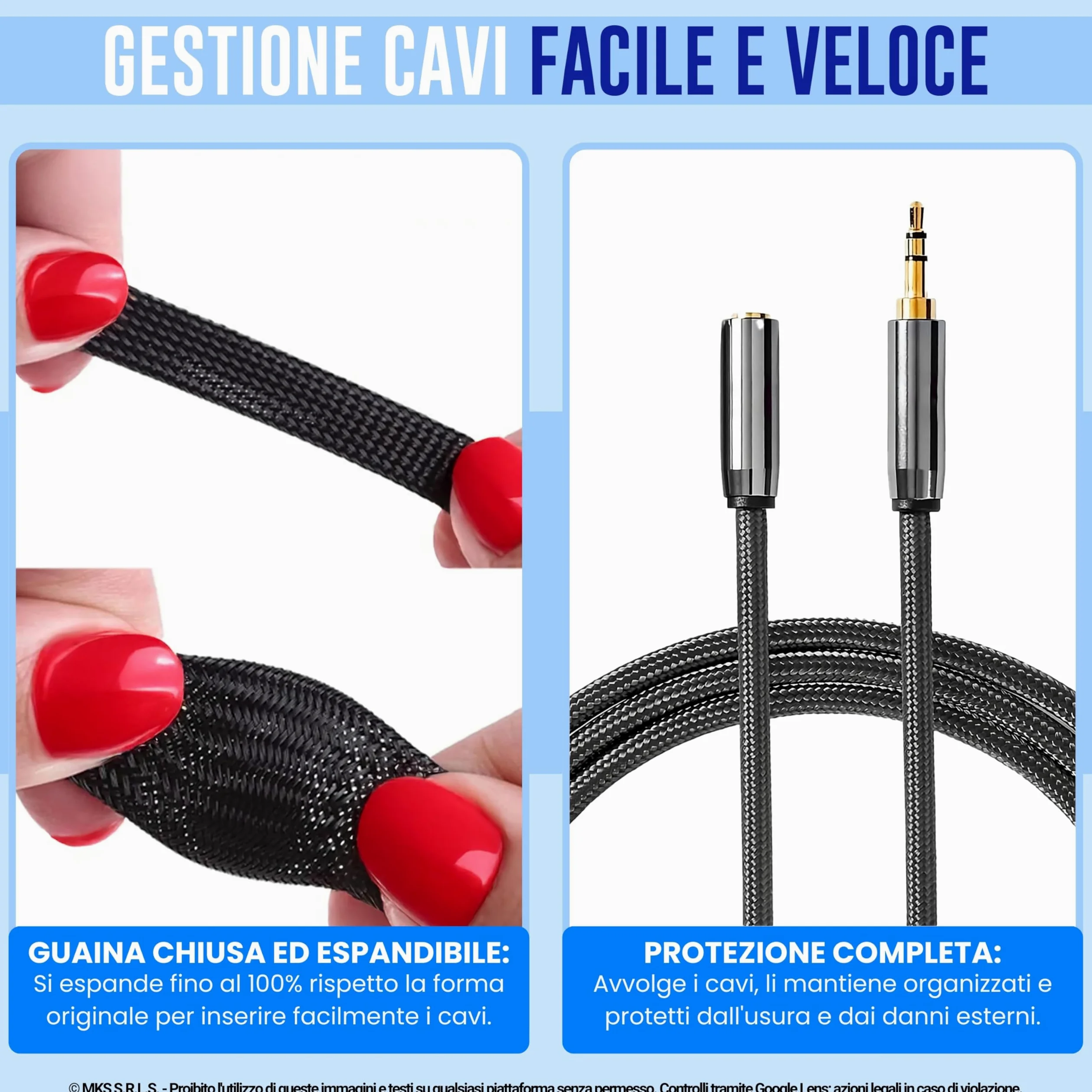 Guaina Cavi Espandibile 2:1 • Espositore Mostsold Braidkit • 5PZ (Ø12-15-20-25-30mm, L 5-10mt) • NERO