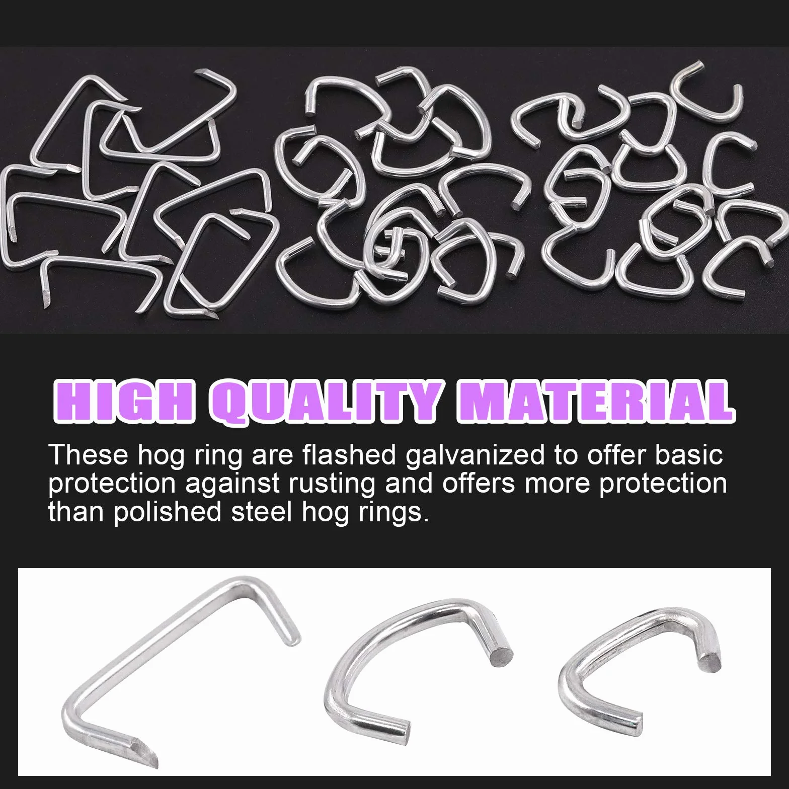 Swpeet 360Pcs 3/4 1/2 3/8 anelli di maiale zincati con pinze angolato kit installazione per corde bungee