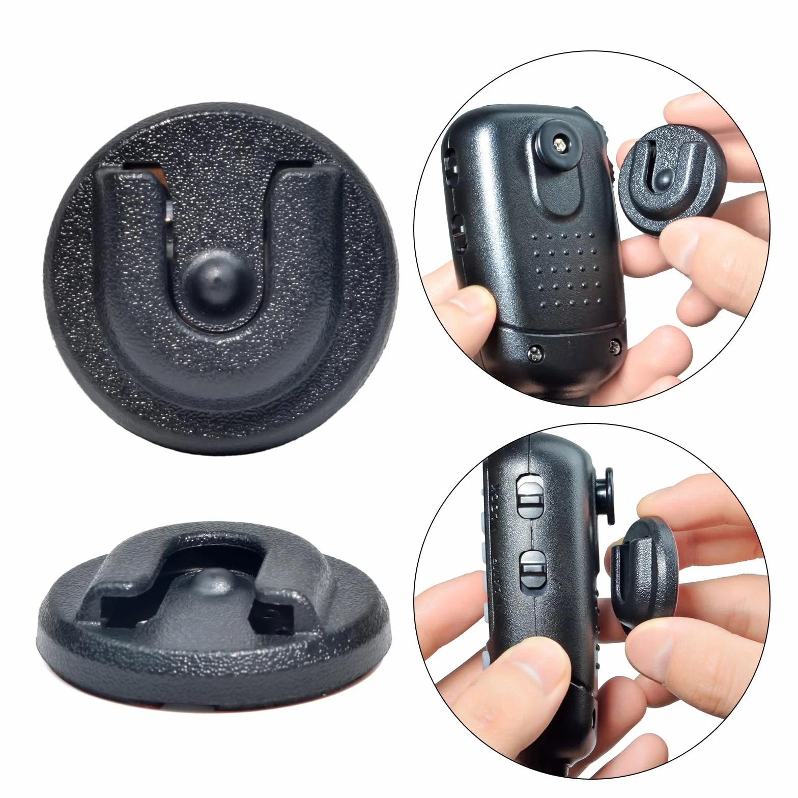 UAYESOK Supporto per microfono radio CB, supporto per microfono, radio Mike supporto clip con retro adesivo 3M per Midland Kenwood Motorola CB Autoradio PMR per auto (nero, 5 pezzi)