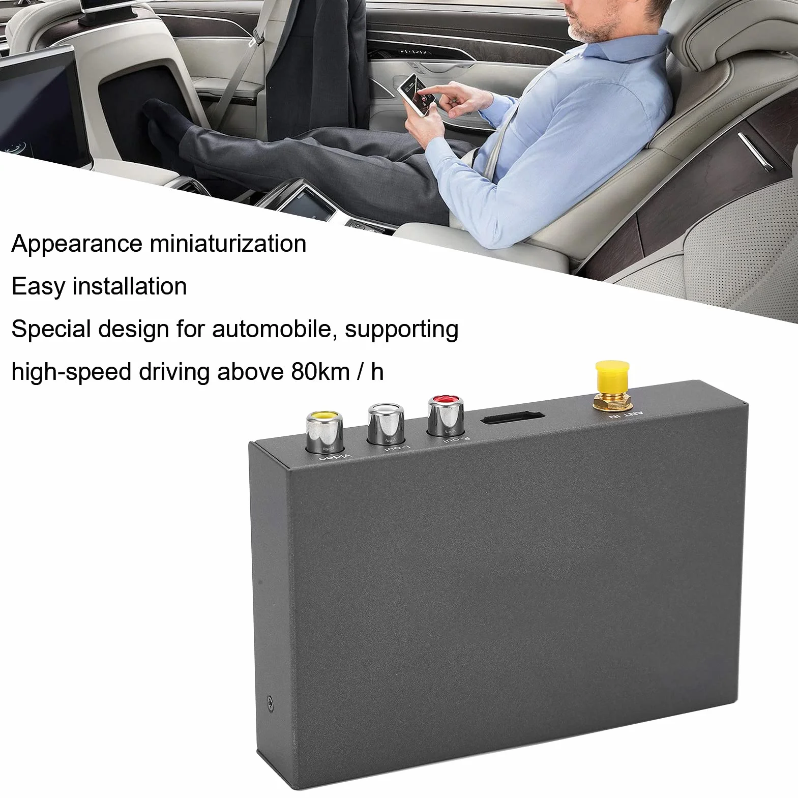 Sintonizzatore TV Digitale per Auto, Ricevitore TV Digitale per Auto H.265 DVB‑T2/T 6M/7M/8M Accessorio per Auto Antenna Ricevitore Sintonizzatore Analogico Telecomando