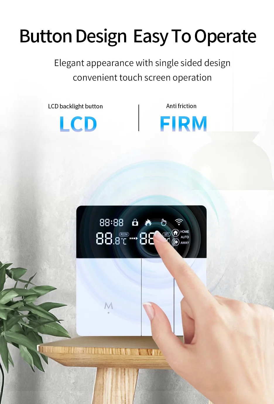 i8 Smart WiFi Termostato con controllo vocale (Alexa/Google) - Termostato interno programmabile, risparmio energetico, telecomando tramite app