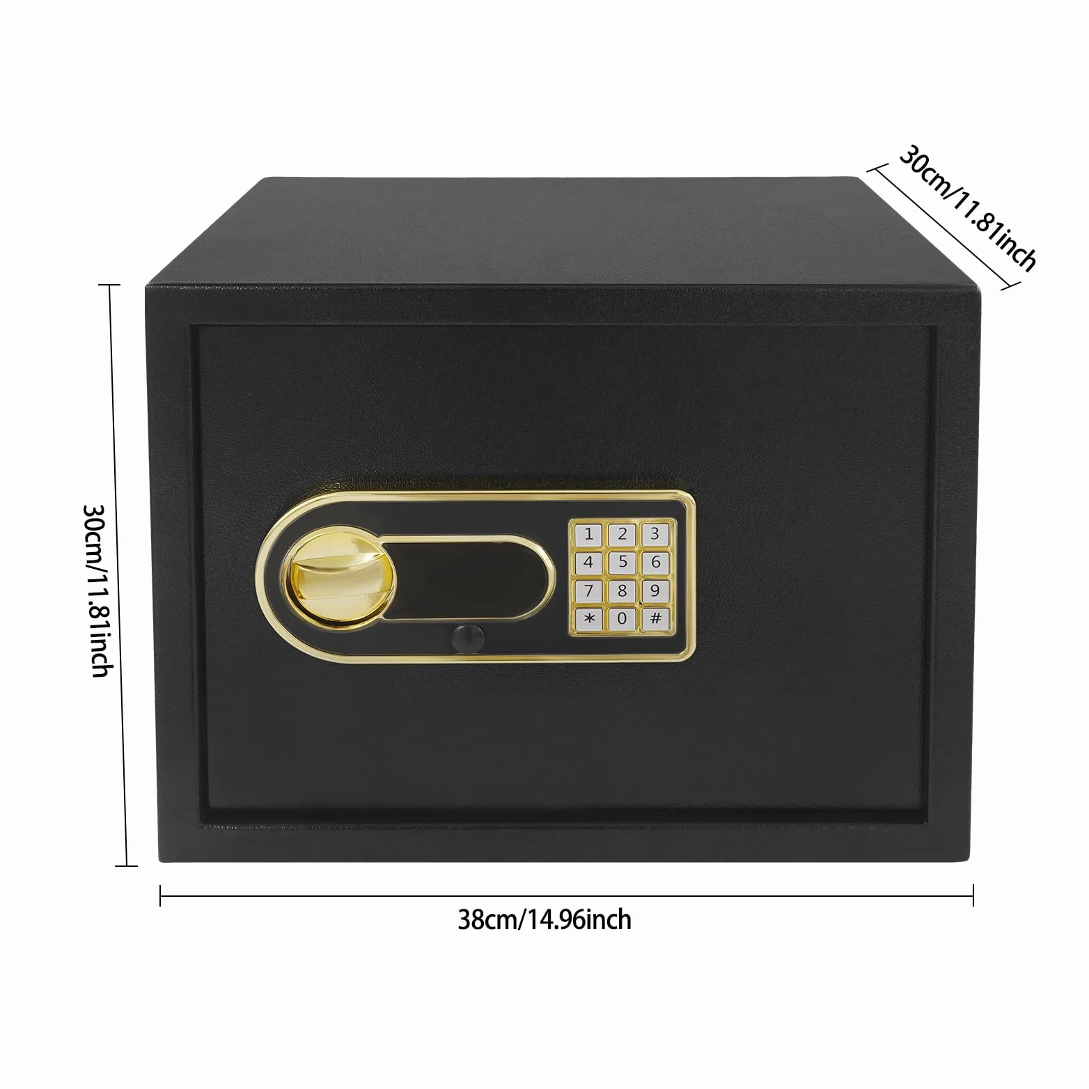 Cassaforte elettronica da 30 l, cassaforte per casa, cassaforte elettronica, cassaforte da parete, cassaforte digitale per mobili con refrattario, impermeabile, chiave di emergenza, per la casa, per