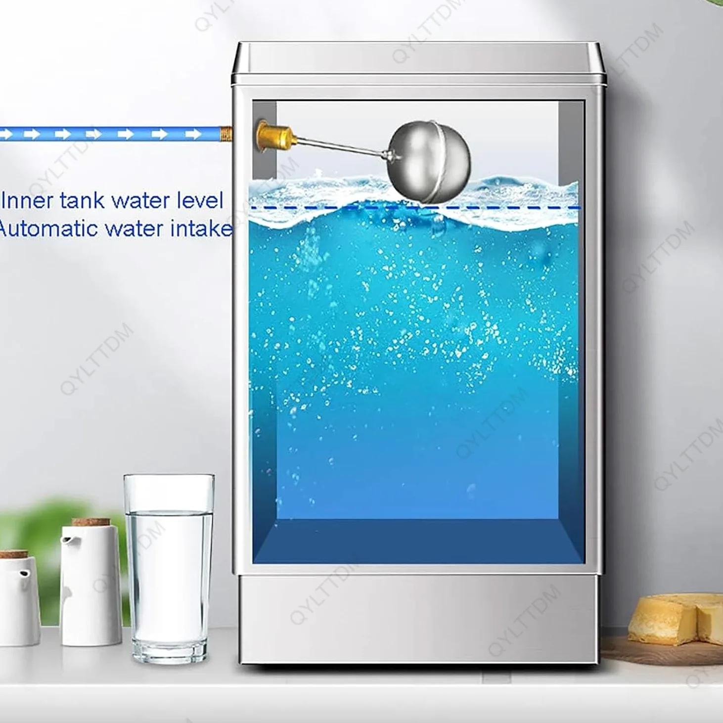 TYH Scaldabagno Commerciale da 40 Litri in Acciaio Inox, Automatico, con Doppia Filtrazione E Rifornimento Automatico Dellacqua, Dispenser di Acqua Calda con Rubinetto, A Basso Consumo Energetico