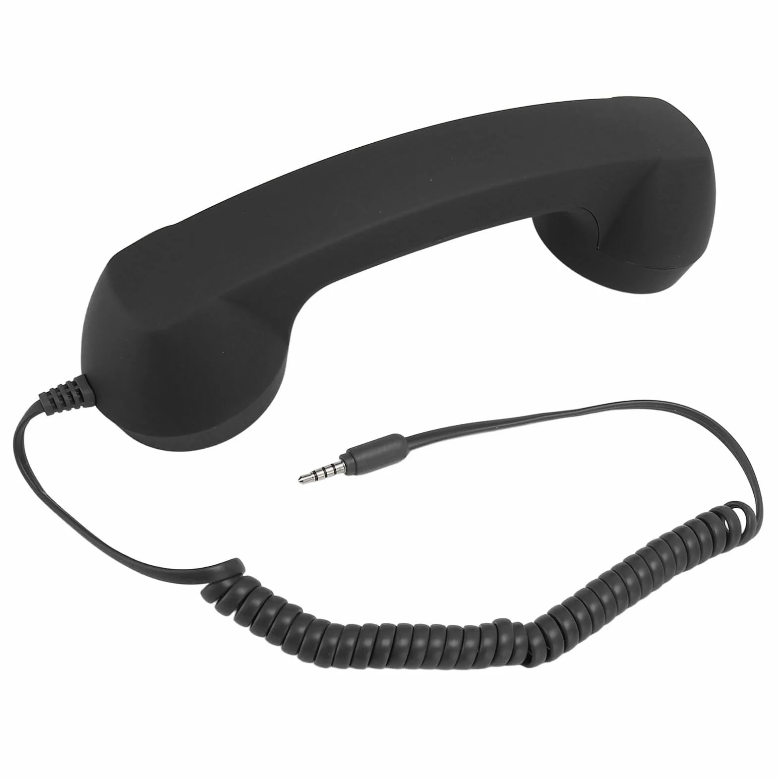 VBESTLIFE Ricevitore Telefonico Vintage, Microfono Ricevitore Cellulare retrò per Tutti gli Smartphone e Computer con Jack da 3,5 Mm (BLACK)