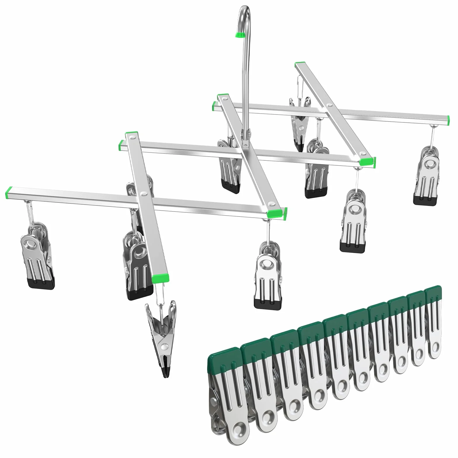 Darkroom Film Negative Drying Hanging Rack Frame Foldable Hanger Windproof 10 Clips for 35mm 120 4x5'' Film