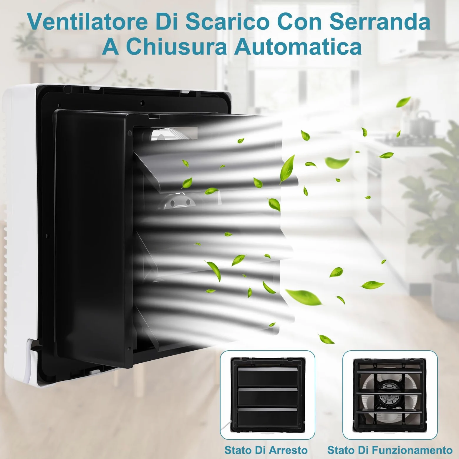 195 mm Aspiratore Da Bagno, Estrattore Ventilazione Con Valvola Di Non Ritorno, Ventola Aspirazione Per Raffreddamento Di Case E Magazzini, Ventilazione, Circolazione Dell'Aria (127CFM)