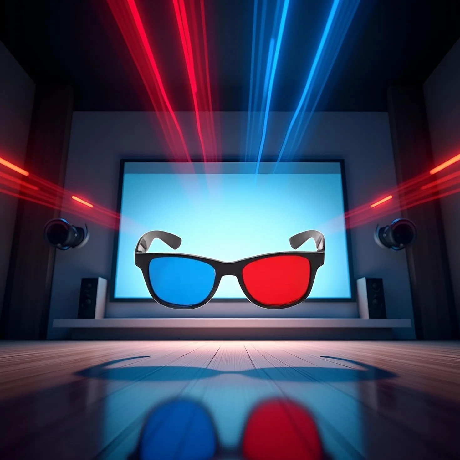 4 occhiali 3D universali rossi e blu per TV cinematografici, cornici 3D, occhiali 3D per videogiochi, per film 3D, occhiali per visione 3D, design semplice e leggero, accessori