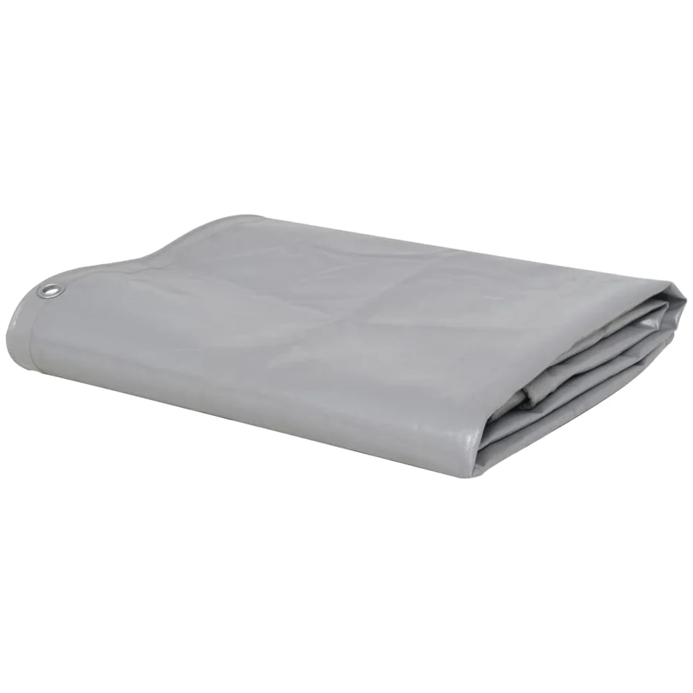 Telone di copertura, 650 g/m², grigio, 3 x 5 m, antistrappo, impermeabile, resistente ai raggi UV, con occhielli in metallo, per giardino, terrazza, garage, cantiere, campeggio, come telone