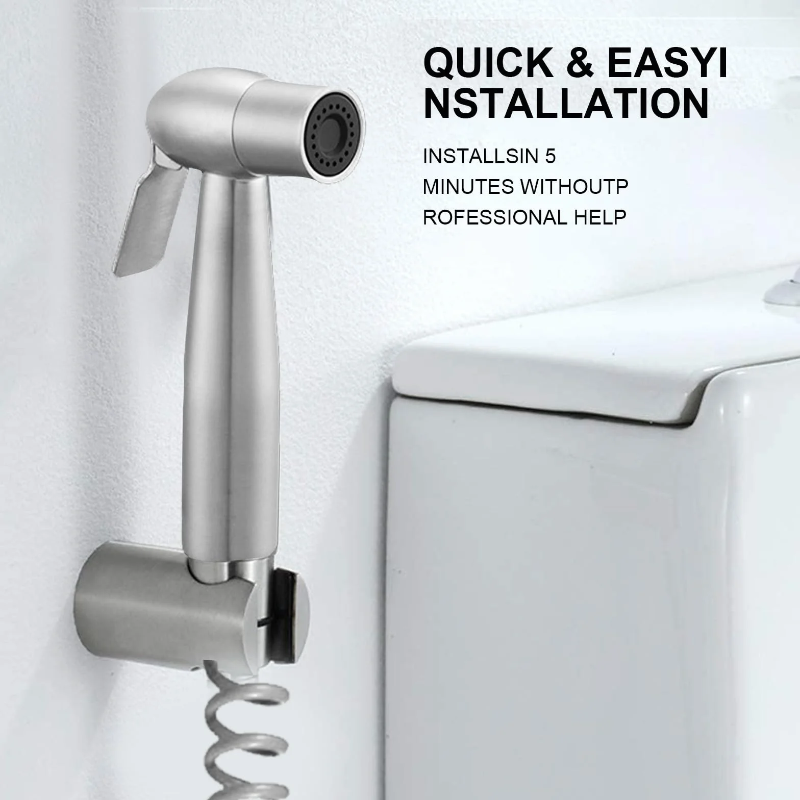 Acciaio Inossidabile Set Doccia Bidet Portatile WC 59 Pollici Tubo Retrattile ABS Supporto Deviatore