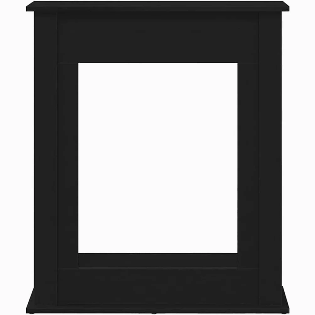 Cornice per caminetto, effetto rovere nero, in legno, 75 x 20 x 87,5 cm, ripiano per fiamme LED, cornice decorativa per camino per soggiorno, facile da pulire e stabile