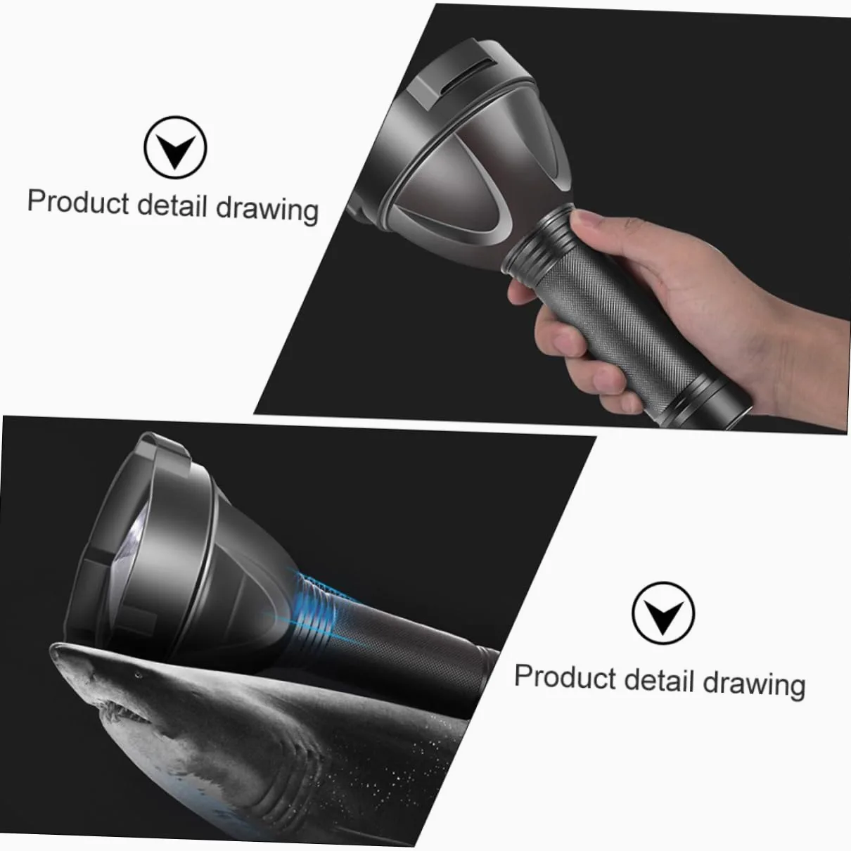 Artibetter Torcia a LED Portatile per Esterni Luce Forte e Batteria da 5000mah, Resistente alla Pressione in Lega di Alluminio per Campeggio e Uso Domestico