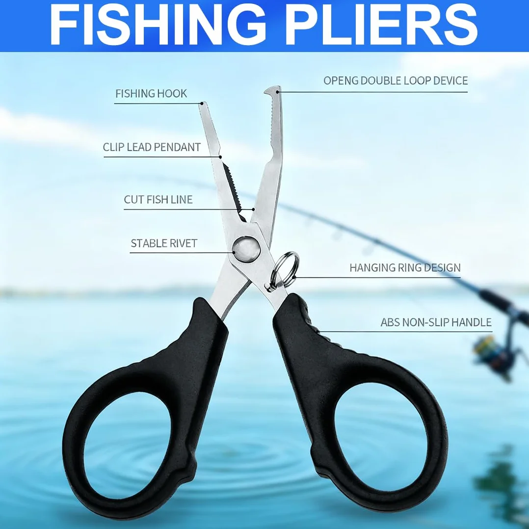 Pinze da pesca in Acciaio Inossidabile Pinza Angelo a Molla Multifunzione Tritafili Forbici Becco Curvo