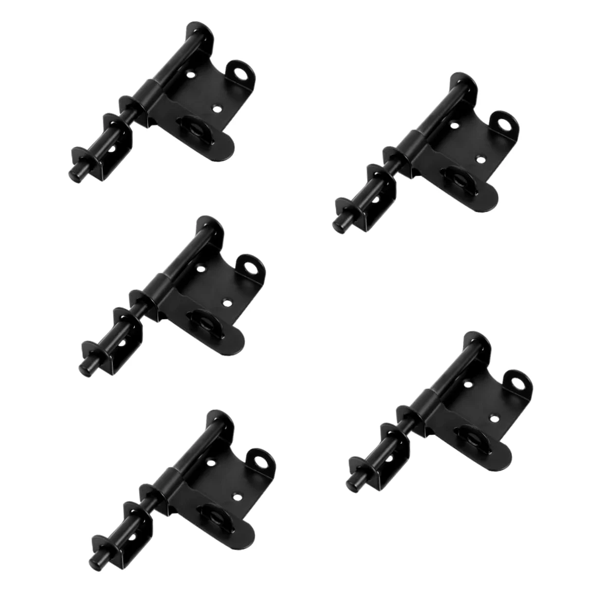 TOPBATHY 5 Pezzi Chiusura a vista del bullone della porta cancello inossidabile cromo con serratura porta lucchetto porta serratura di sicurezza per porta scorrevole fermo della porta Black