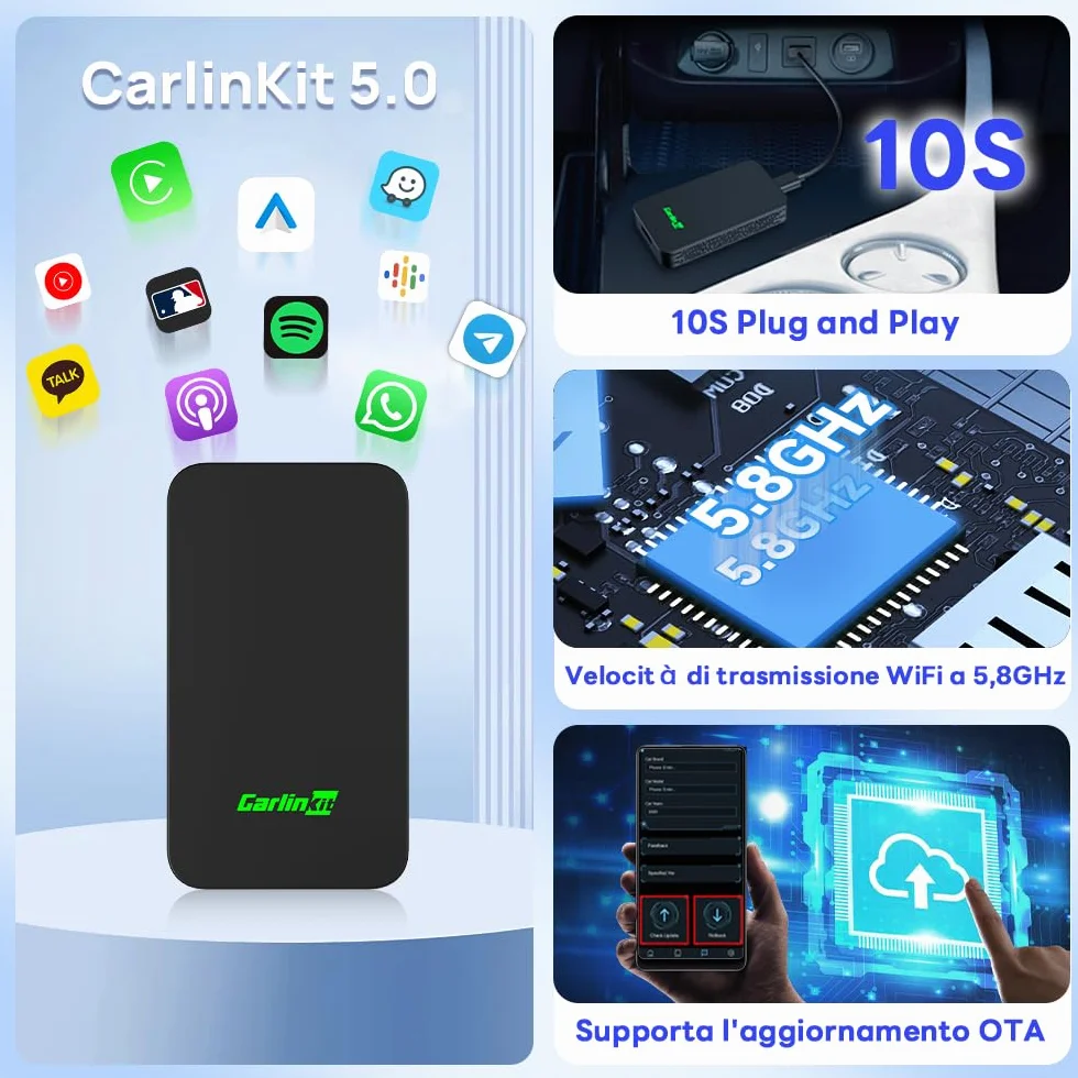 Carlinkit 5.0 Wireless Carplay & Wireless Android Auto, CPC200-2Air