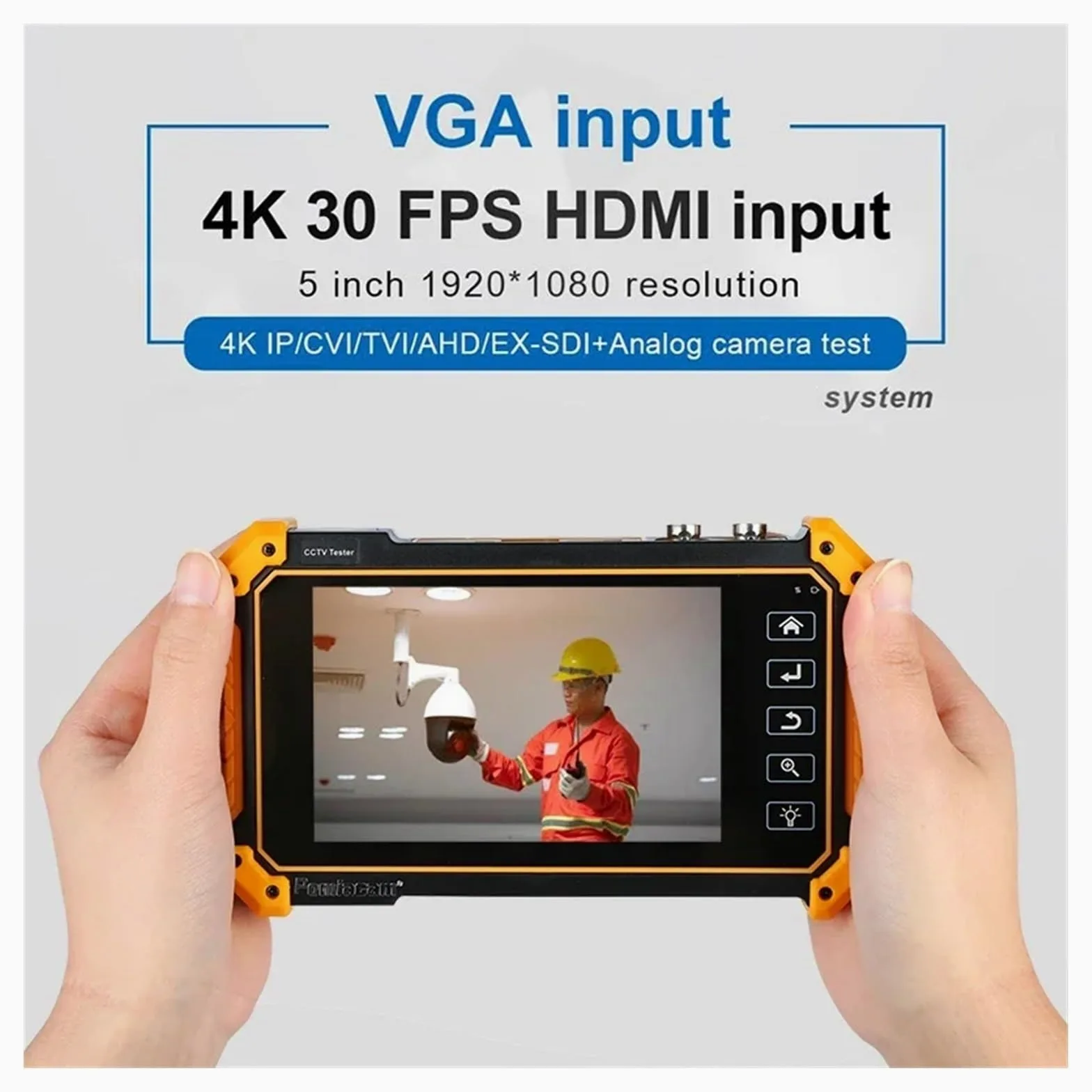 CCTV Tester, Tester Professionale IPC-52RC Plus CCTV 5 Pollici 6 In 1 Full 8MP IP CVI TVI AHD SDI Analogico Con Cavo Tracer Ingresso HDMI 4k