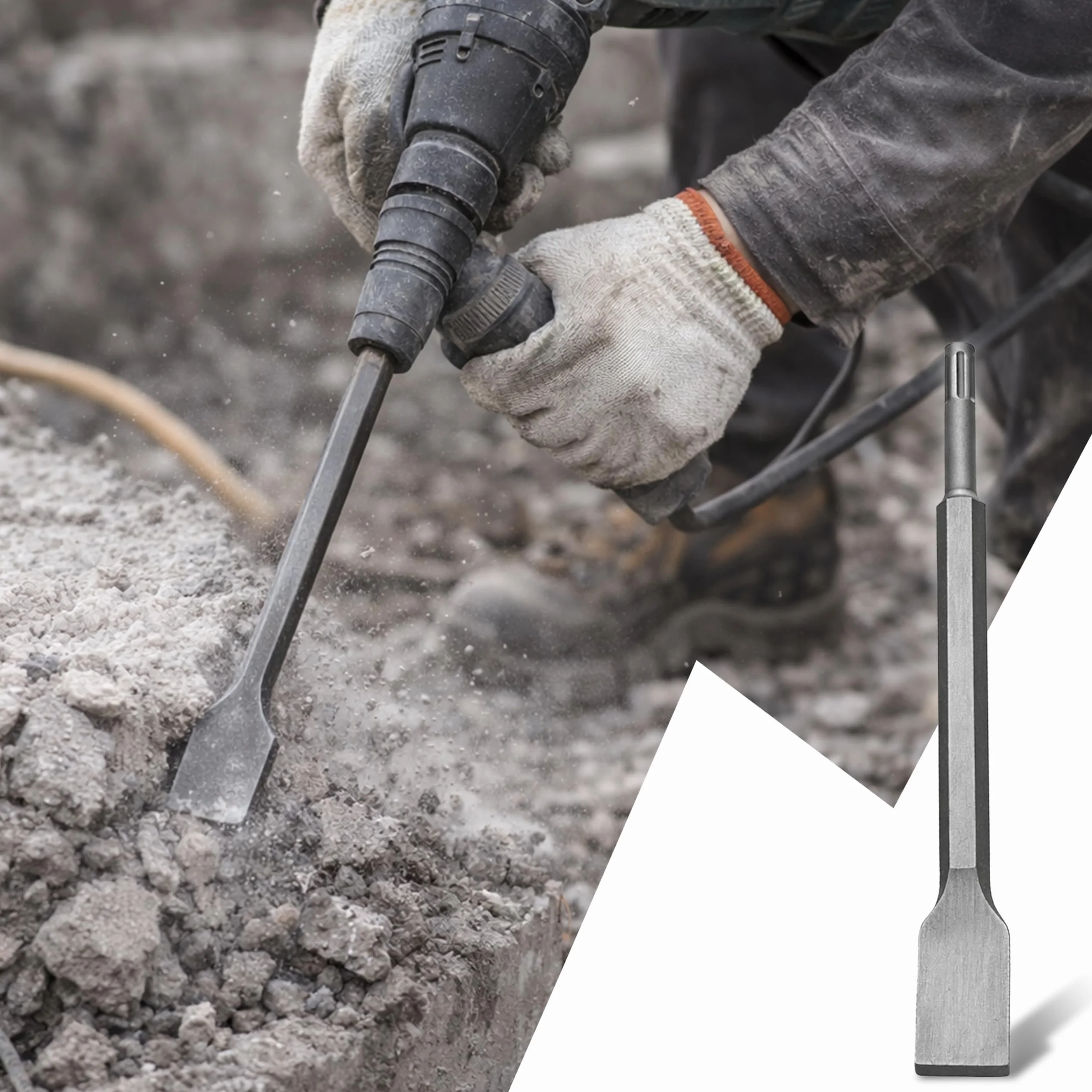 Retoo SDS Plus zestaw 4 sztuk 250 mm dłuta do płytek betonu cegły asfaltu