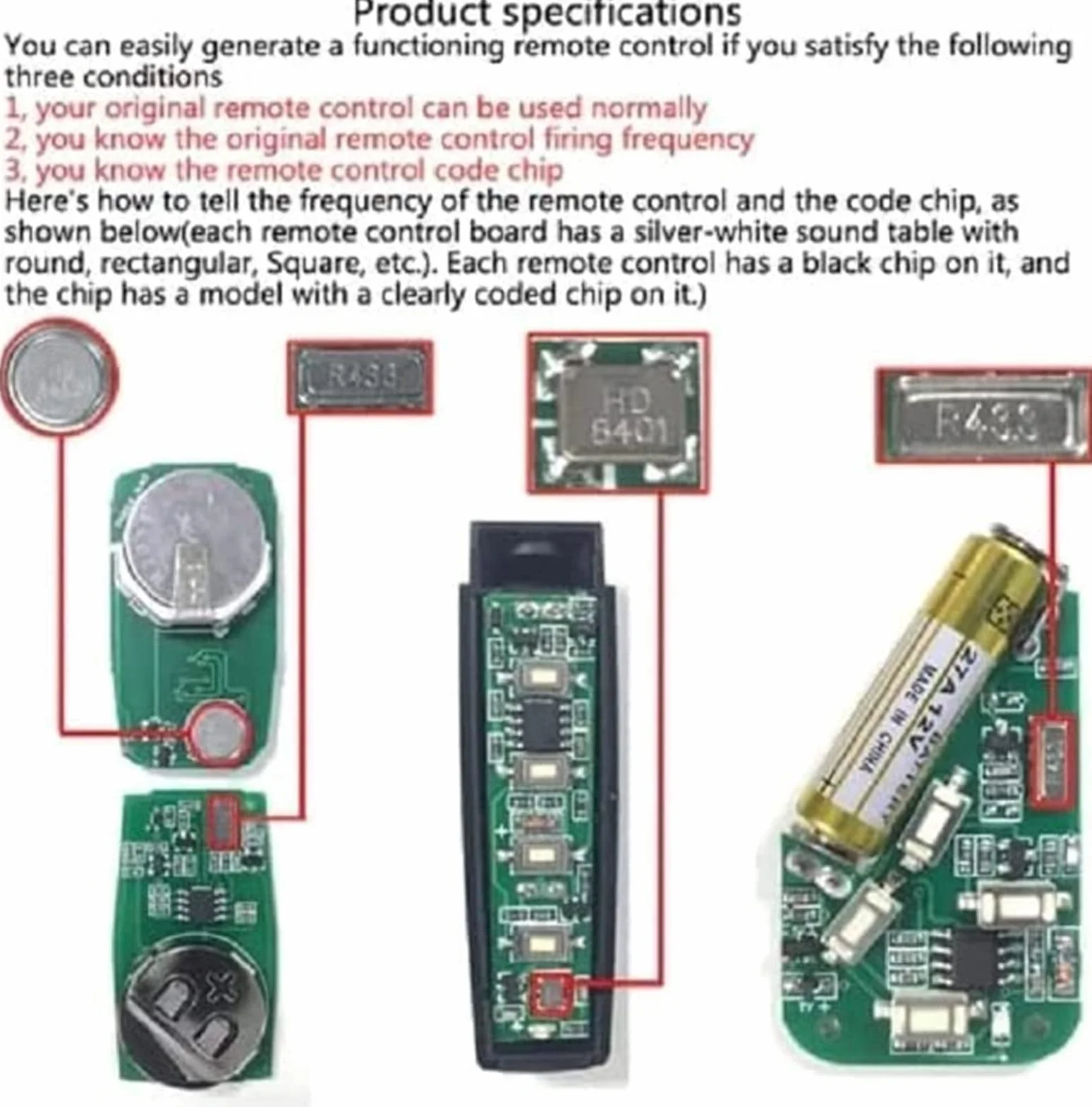 Duplicatore di telecomandi 4 in 1, duplicatore di telecomandi per auto, porte di garage, copia codice fisso e Rolling Code (4 pezzi)