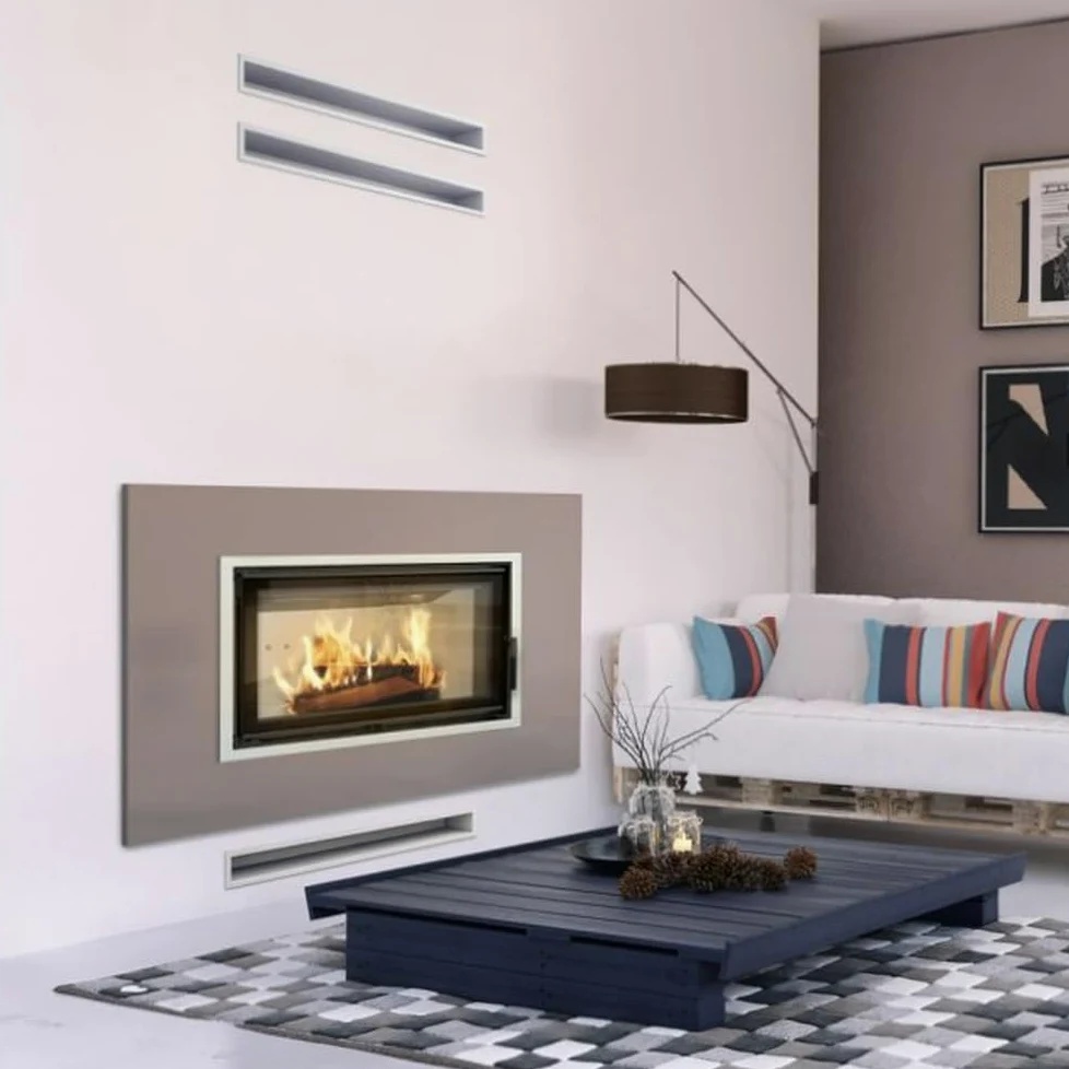 KRATKI griglia di ventilazione AIR 6 x 100 cm nero resistente al camino 45 | Griglia aria calda 6 x 100 cm; Griglia di scarico per ventilazione camino; Presa d'aria con un angolo di 45 gradi; resistente