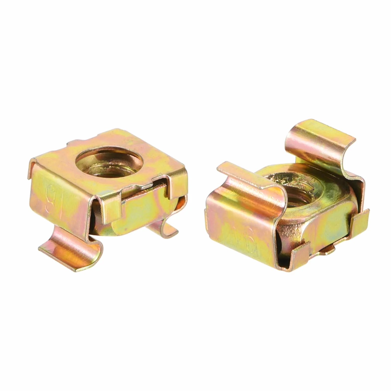 Dadi a Gabbia M6 per Armadi Rack Server, Acciaio Carbonio Zincato Giallo, 50pz