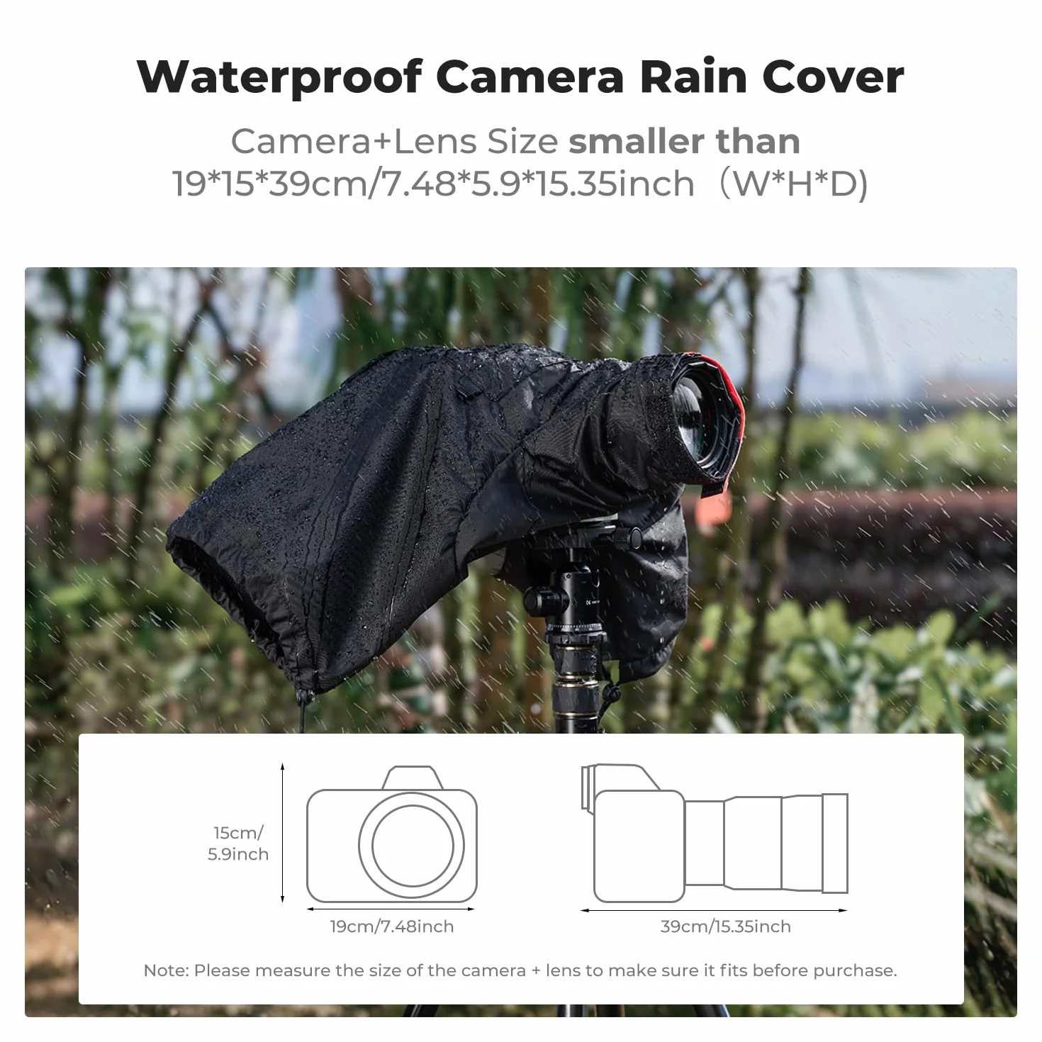 K&F Concept Copertura Antipioggia per Fotocamera, impermeabile antipolvere fotocamera copertura di protezione raincover per Nikon Canon Sony fotocamera DSLR