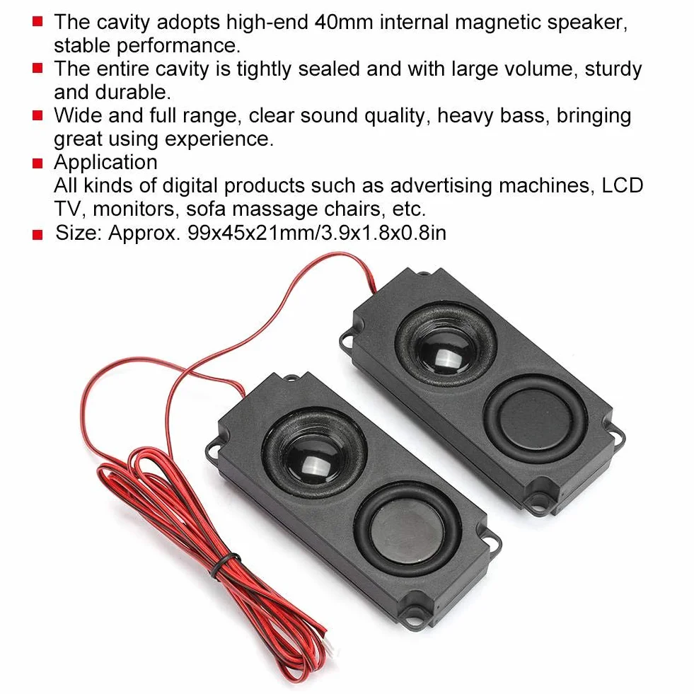 Altoparlante audio portatile nero 8Ω 5W Heavy Bass audio cavità 40mm altoparlante magnetico interno doppio con grande volume per tutti i tipi di prodotti digitali