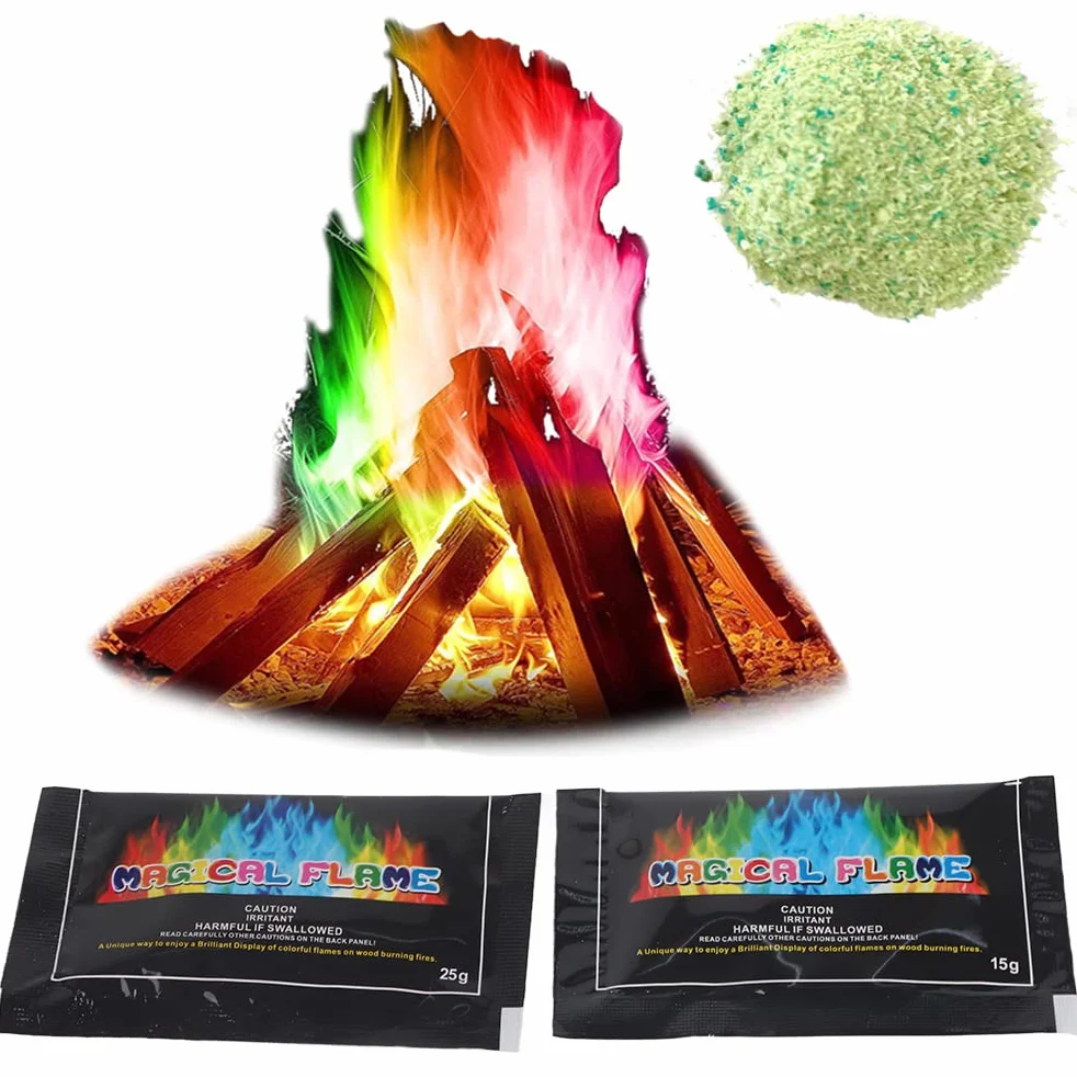 Kolorowa Polvere di Colori del Fuoco do Caminetto da Campeggio 15 G+25 G (Colore assortito)