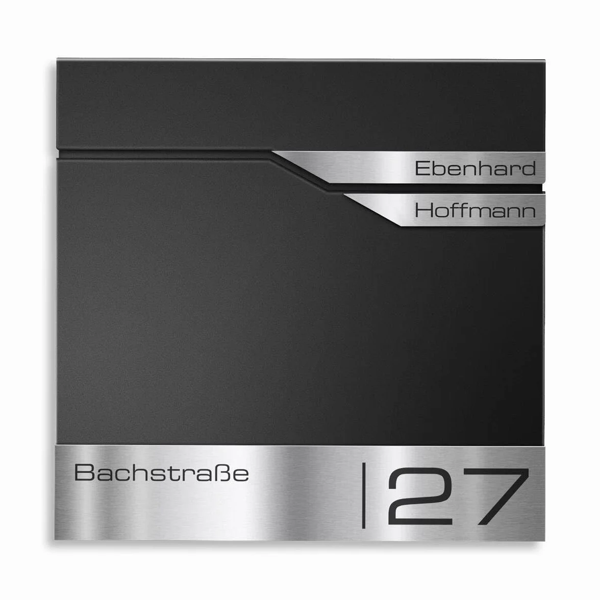 Albrecht Metzler Cassetta postale doppia Nero RAL 9005 acciaio inox anticorrosione
