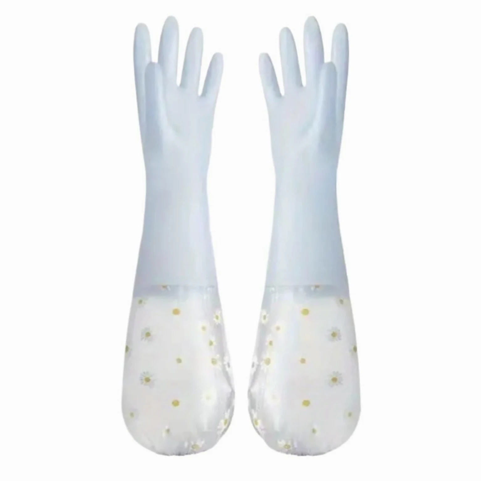 1 Paio Guanti Maniche Lunghe Lavaggio Cucina Giardinaggio(Blau)