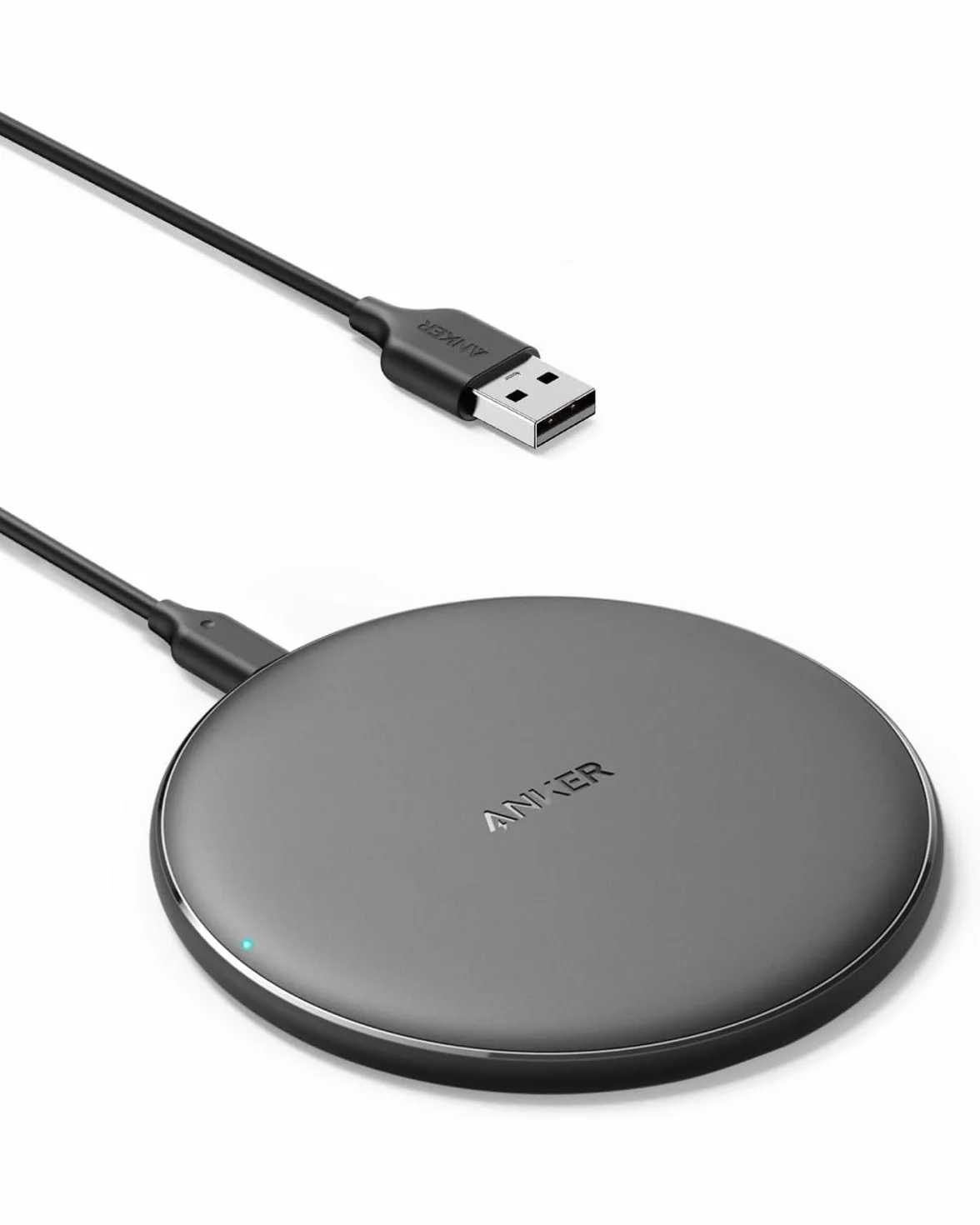 Anker Caricatore wireless iPhone PowerWave Pad, Qi da 7.5 W per iPhone SE 2020/11/11 Pro/11 Pro Max/AirPods, ricarica rapida da 10 W per Galaxy S20/S10/S9/Note 10/Note 9 (senza adatt. CA), nero