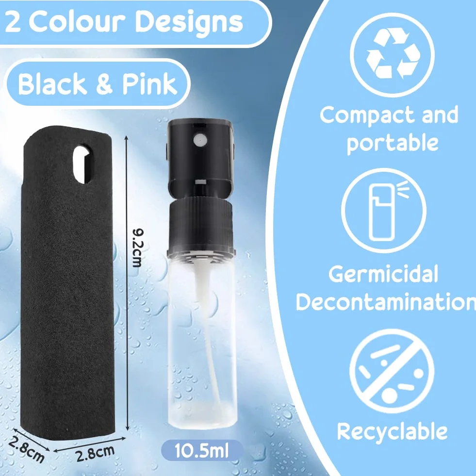 REFORUNG 2 Pz Spray 2 in 1 Ricaricabile per Gli Schermi di Telefoni 2in1 Bottiglia Spray Pulisci Schermo e Panno per Tutti i Telefoni, Tablet, Laptop,Schermo per Auto, Superficie in Vetro