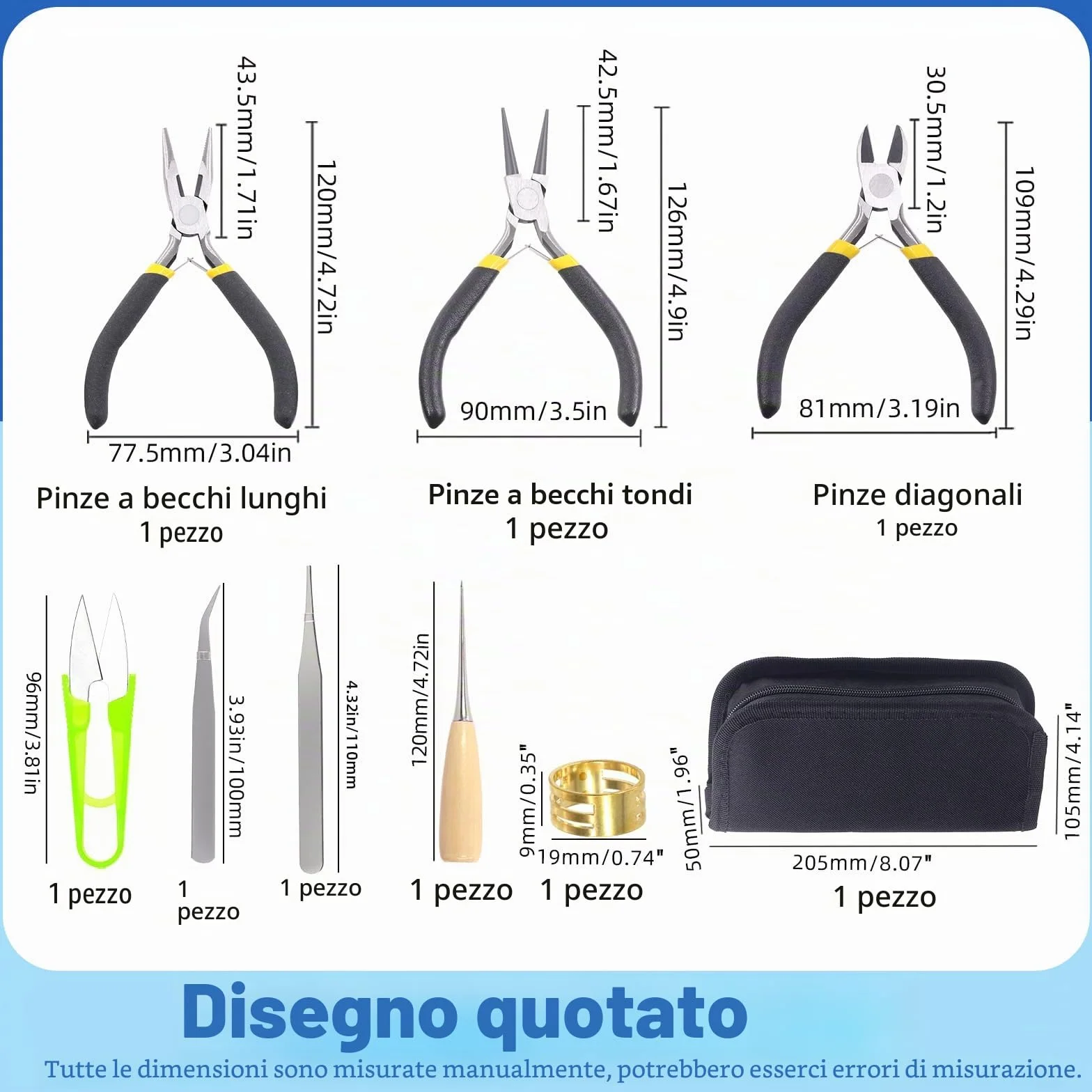 Glarks Kit 6 pinze per gioielli, strumenti professionali per creazione gioielli