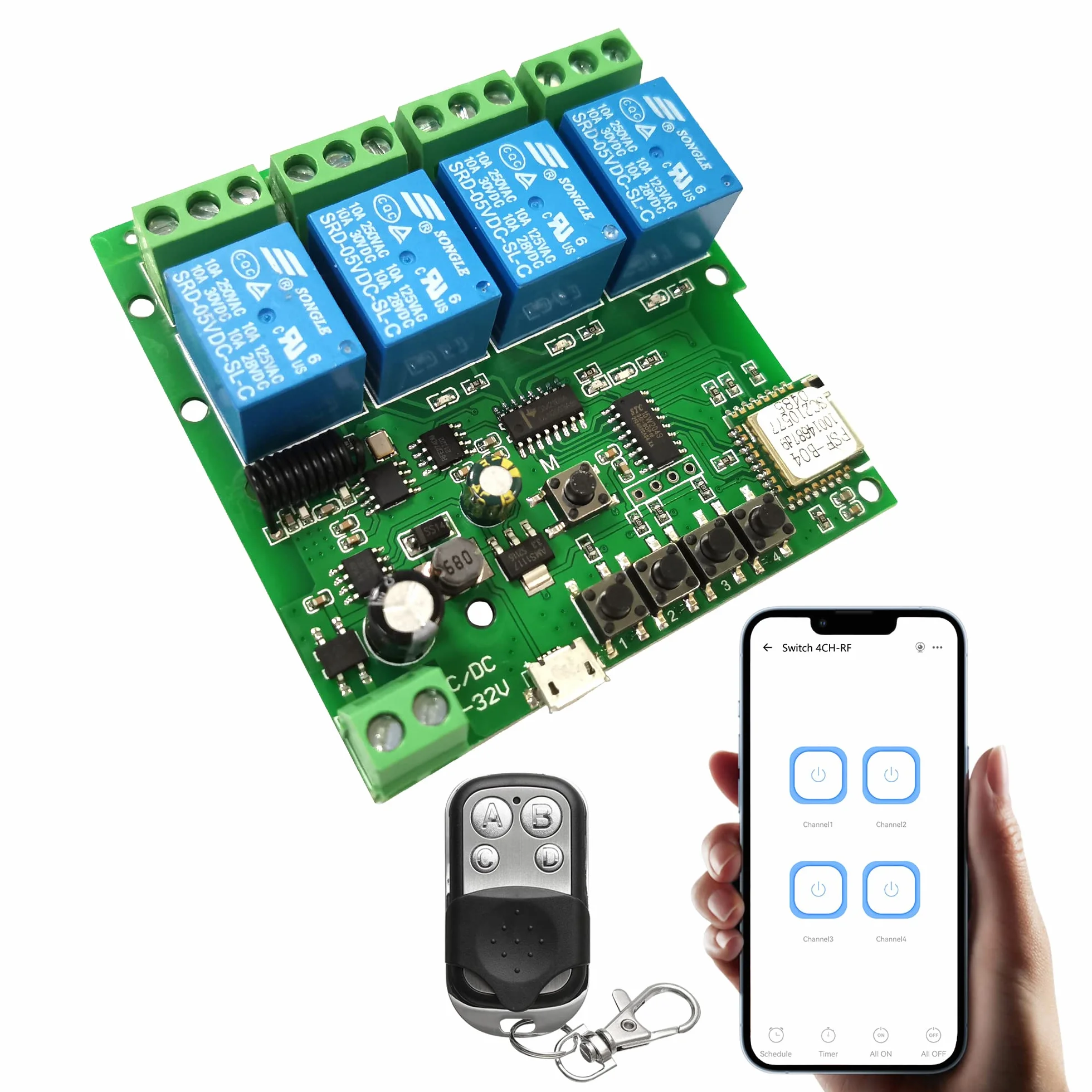 Jane Eyre Relè momentaneo WiFi 4 canali modulo interruttore autobloccante interblocco telecomando RF 433 MHz porta garage eWeLink APP