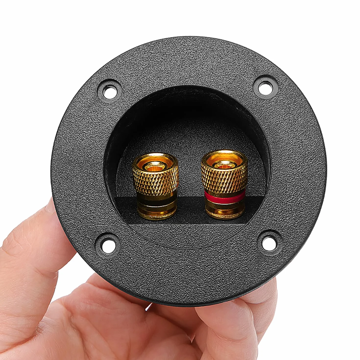 VooGenzek 2 Pezzi Nero 2 Vie Altoparlante Box Terminale Binding Post, Speaker Box Terminal Binding Post Subwoofer Terminale tazza Cassa, Connettori a Molla Rotondi per Subwoofer