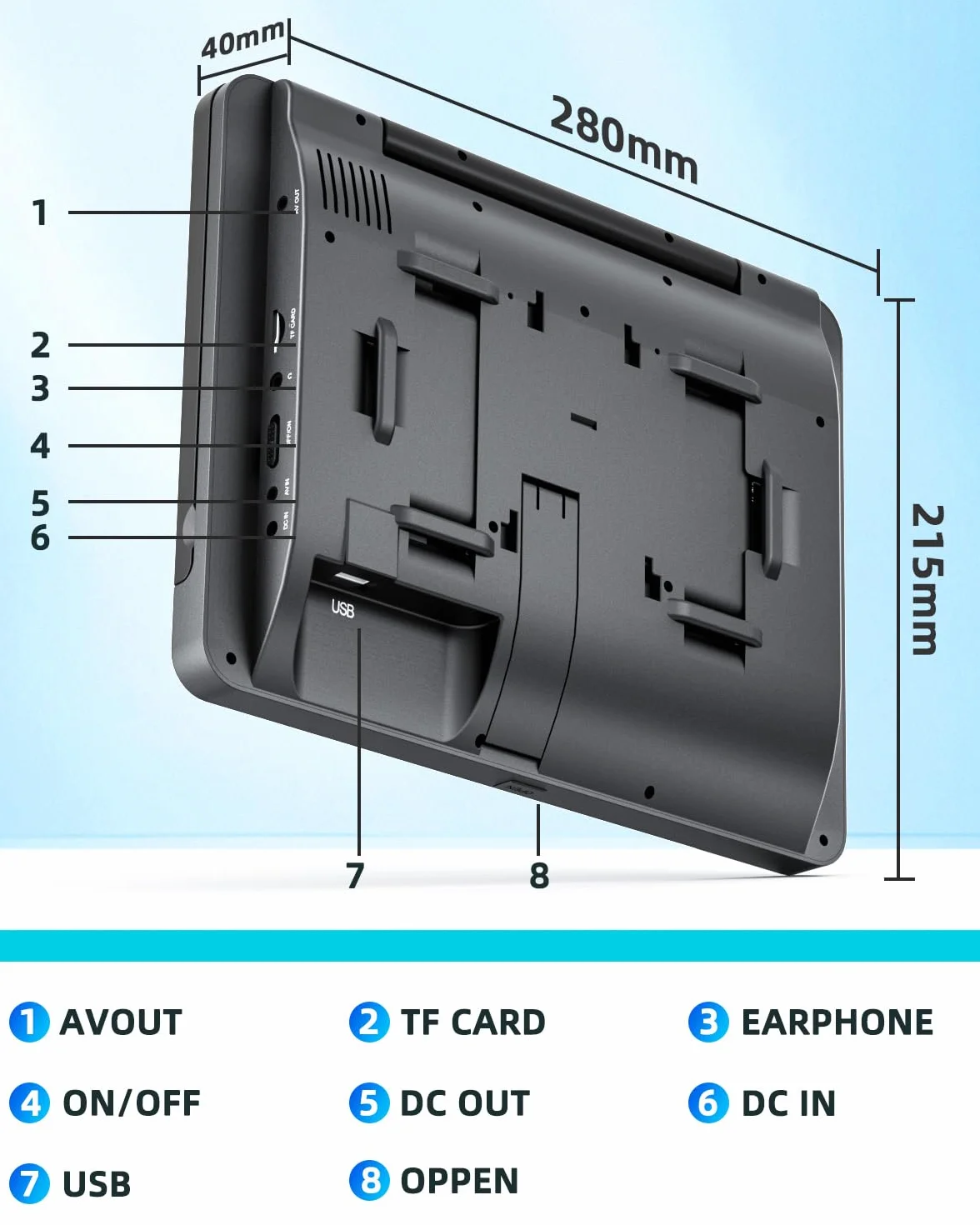 Arafuna 12" lettore DVD Auto con 2 schermi, poggiatesta per auto con batteria di 5 ore, supporto scheda USB/TF, sincronizzazione dello schermo e ultima memoria